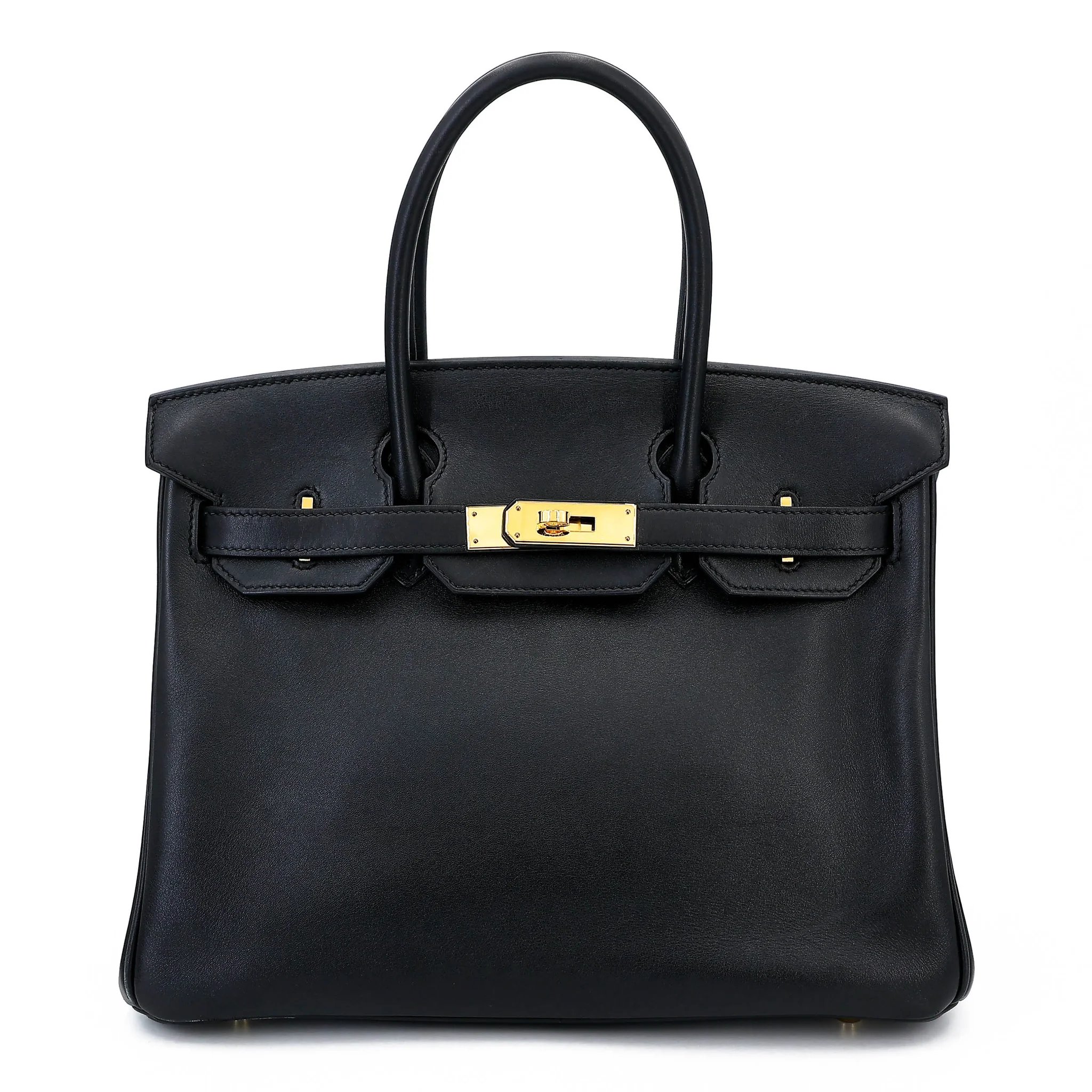 Good ( Rank AB) HERMÈS Birkin 30 Noir (89) Jonathan Gold hardware C (2018)