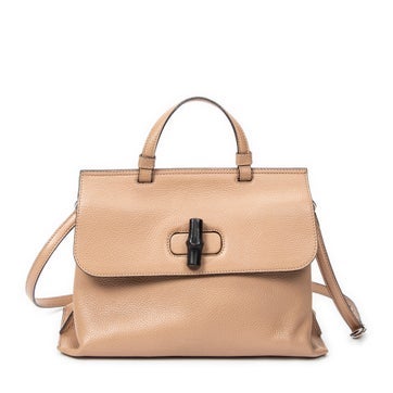 Leather Medium Bamboo Daily Top Handle