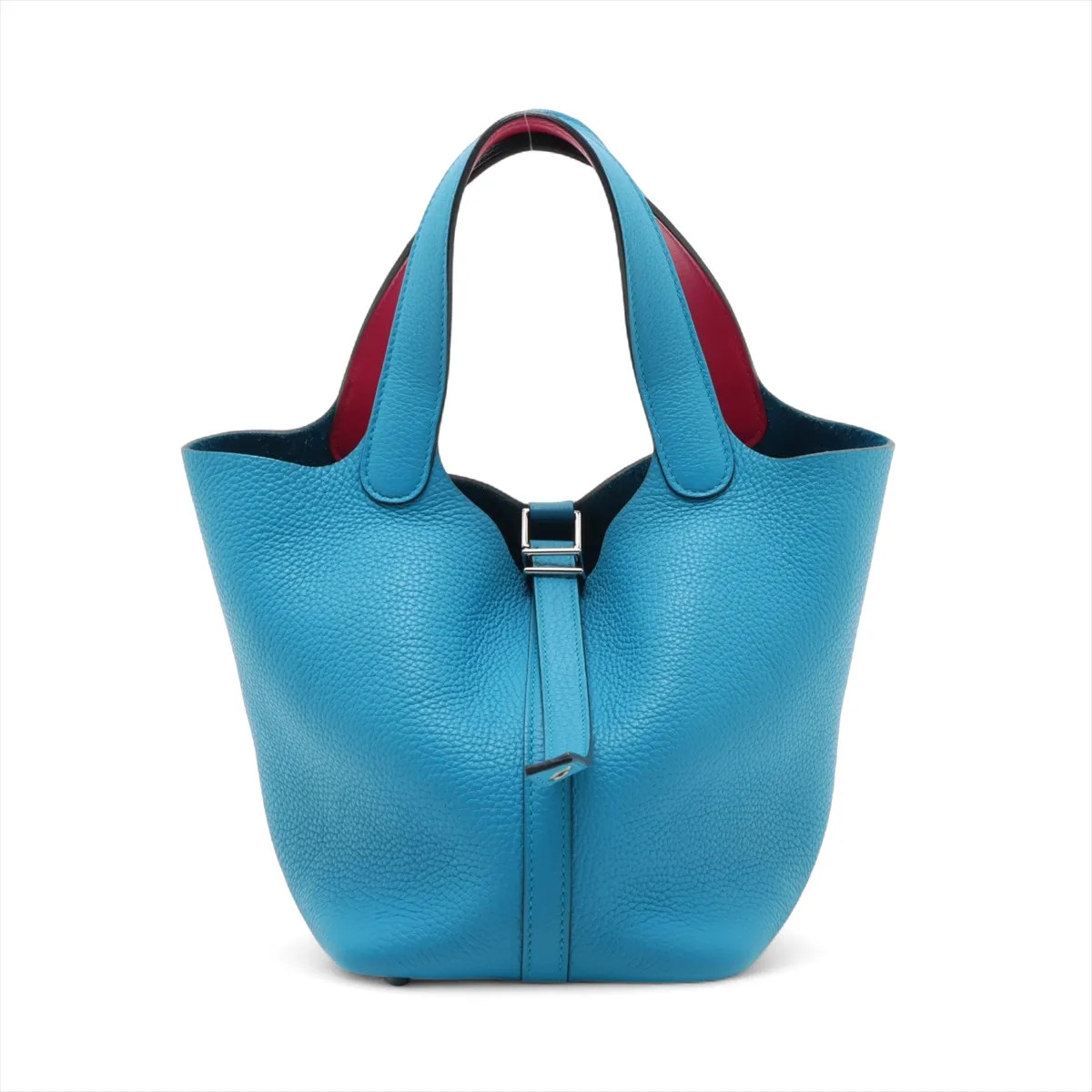 Hermès Picotin Lock Eclat PM Taurillon Clemence Blue Frida x Rose Mexico Silver