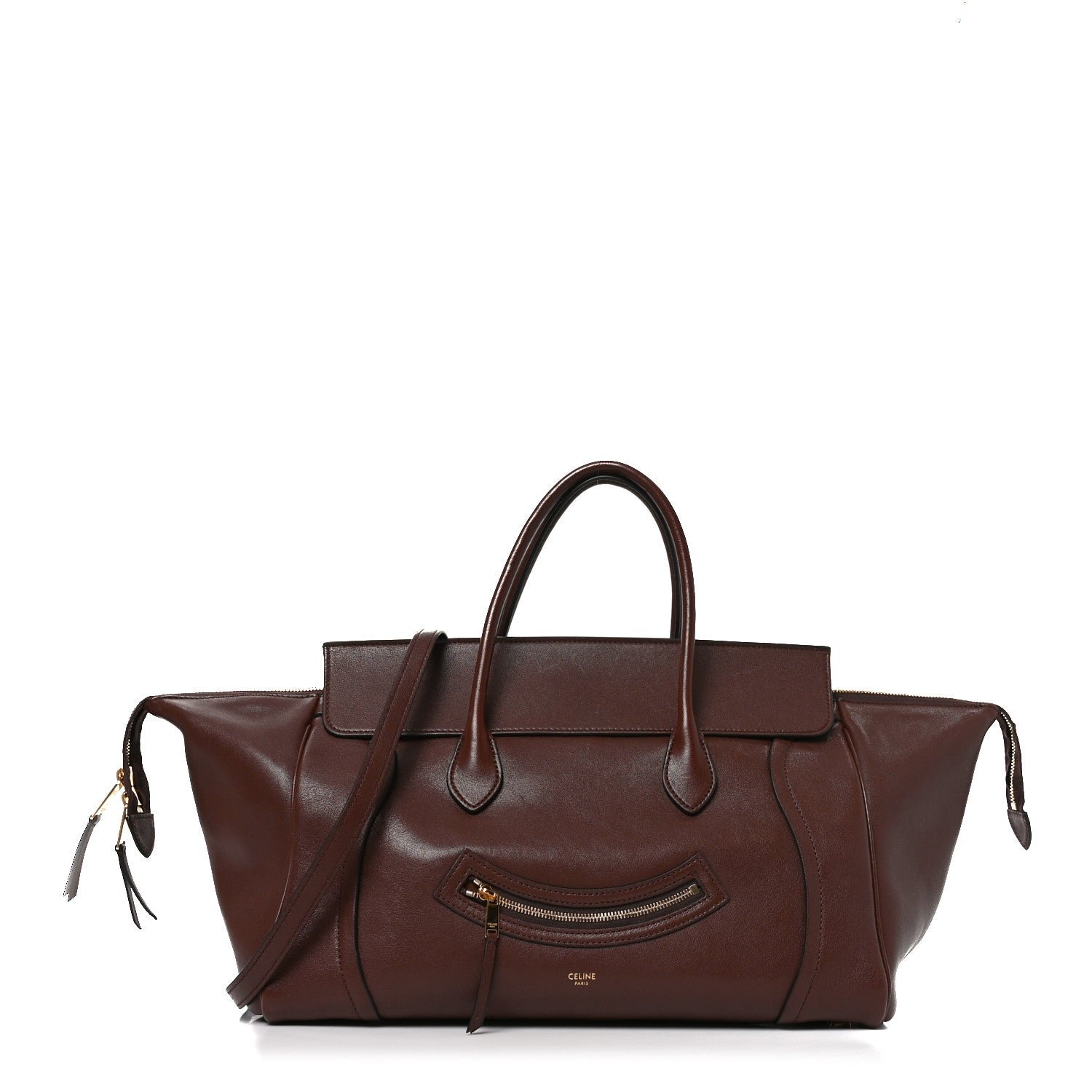 Celine Supple Shiny Lambskin Medium Smiling New Luggage Brick