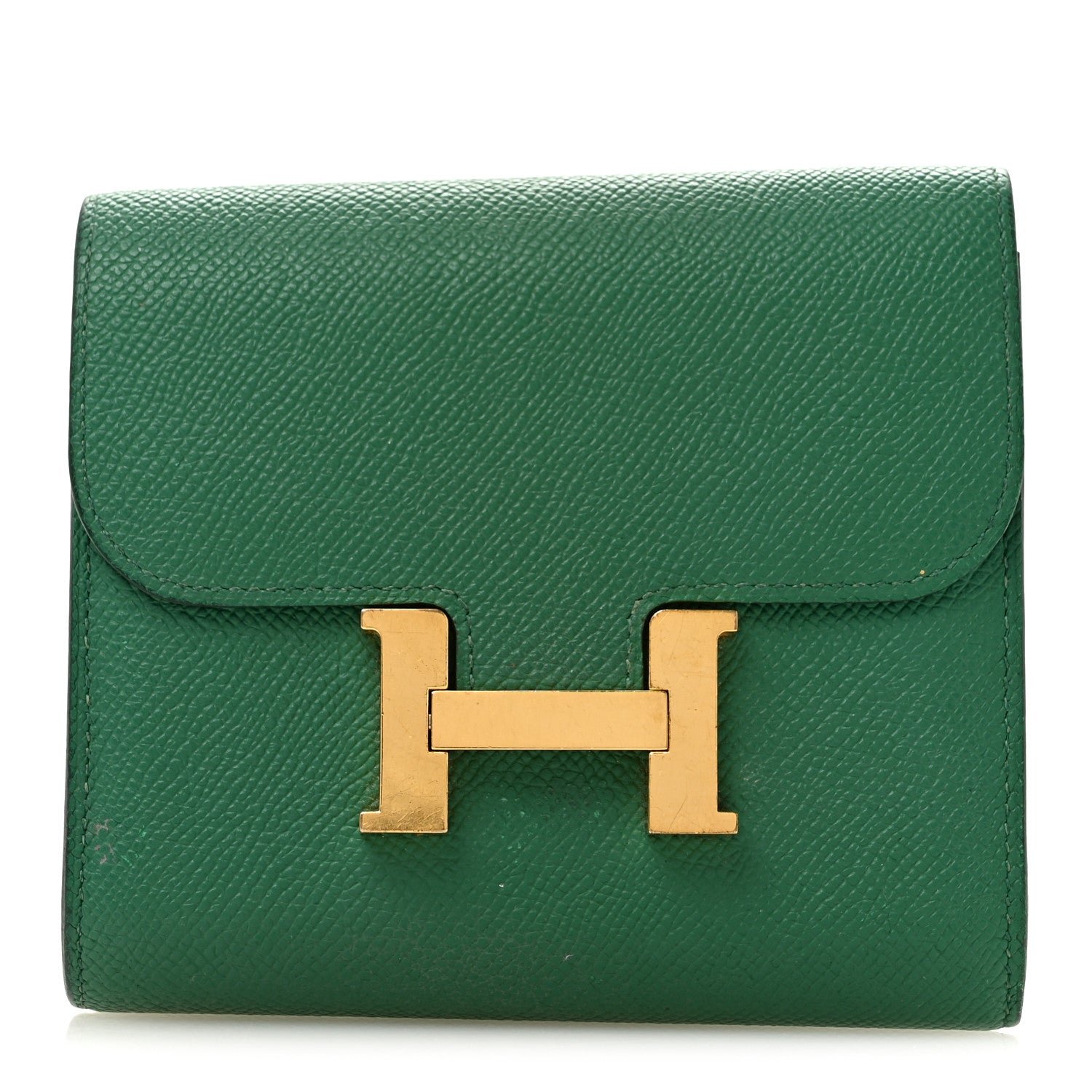 Hermes Epsom Constance Short Wallet Vert Vertigo