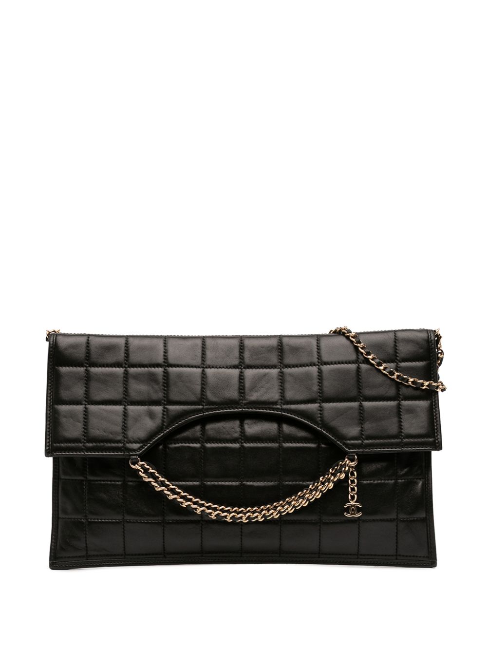 2002-2003 CC Chocolate Bar Lambskin Fold Down Envelope shoulder bag
