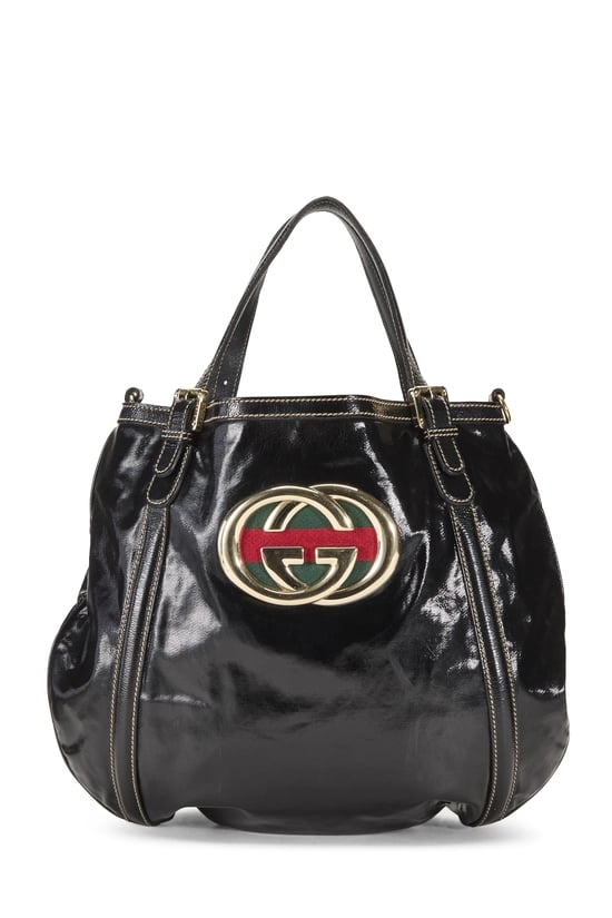 Black Patent Leather Britt Hobo