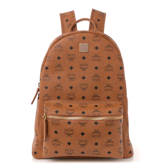 MCM Visetos Medium Stark Backpack Cognac