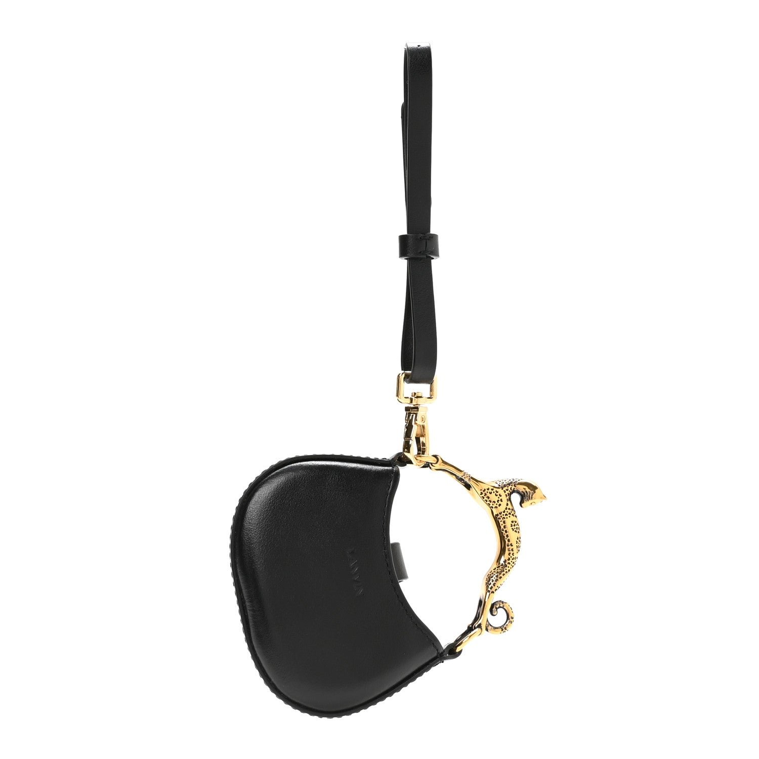 Lanvin Lanvin Lambskin Cat Hobo Bag Charm Black