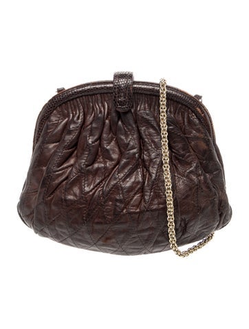 Lizard Trim Lambskin Frame Bag