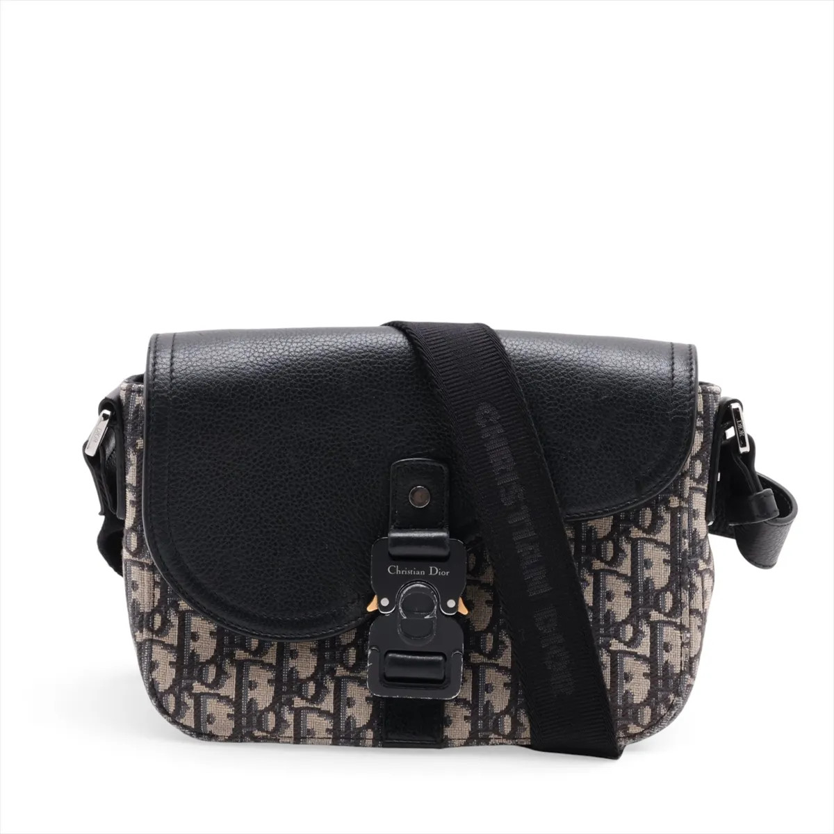Dior Oblique Saddle Canvas & Leather Shoulder bag Navy Blue