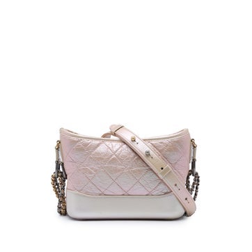 Small Iridescent Quilted Aged Calfskin Gabrielle Hobo