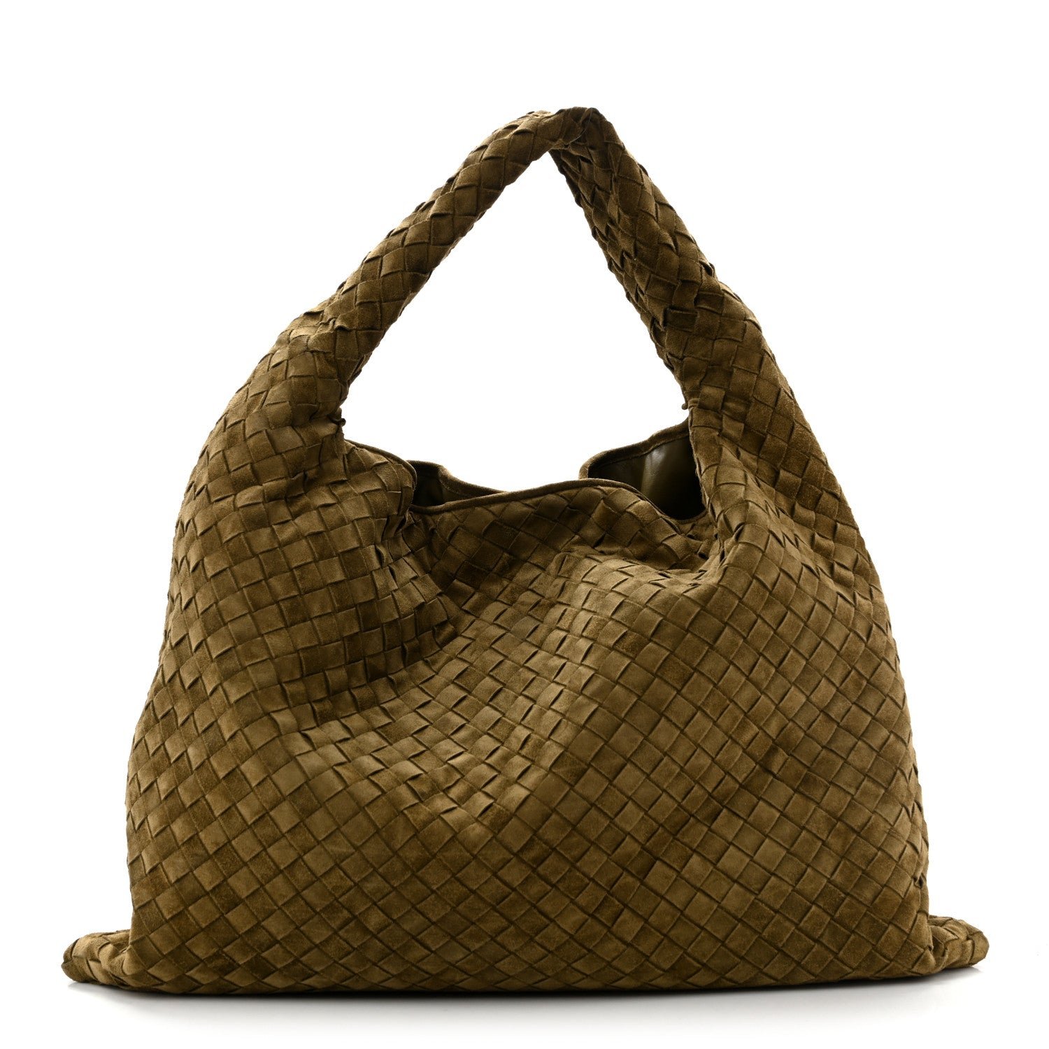 Bottega Veneta Suede Intrecciato Large Hop Mud