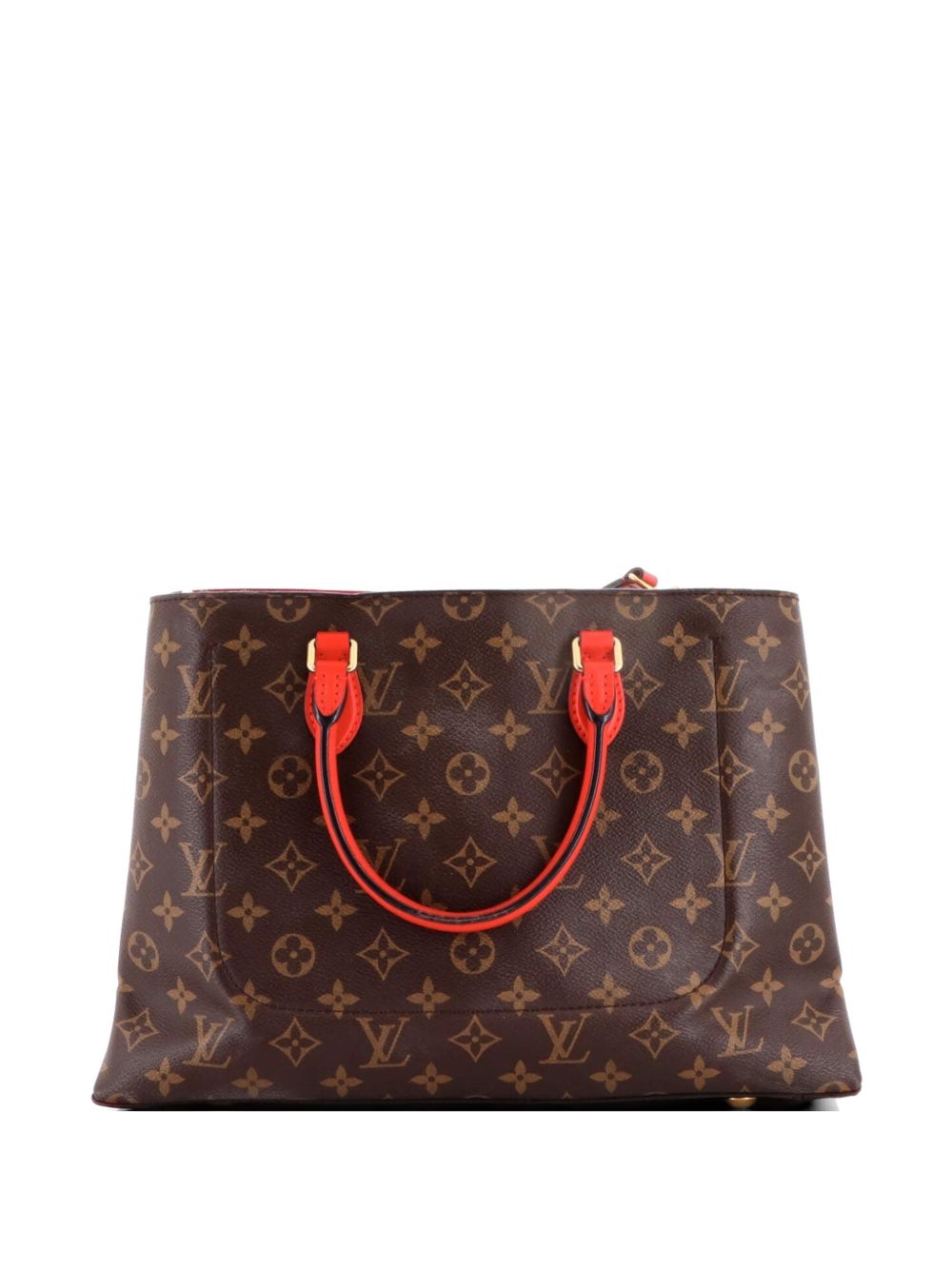 Flower Monogram Canvas with Leather tote bag