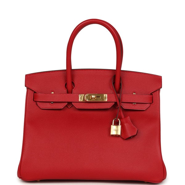 Hermes Pre-owned Hermes Birkin 30 Rouge Casaque Epsom Gold Hardware