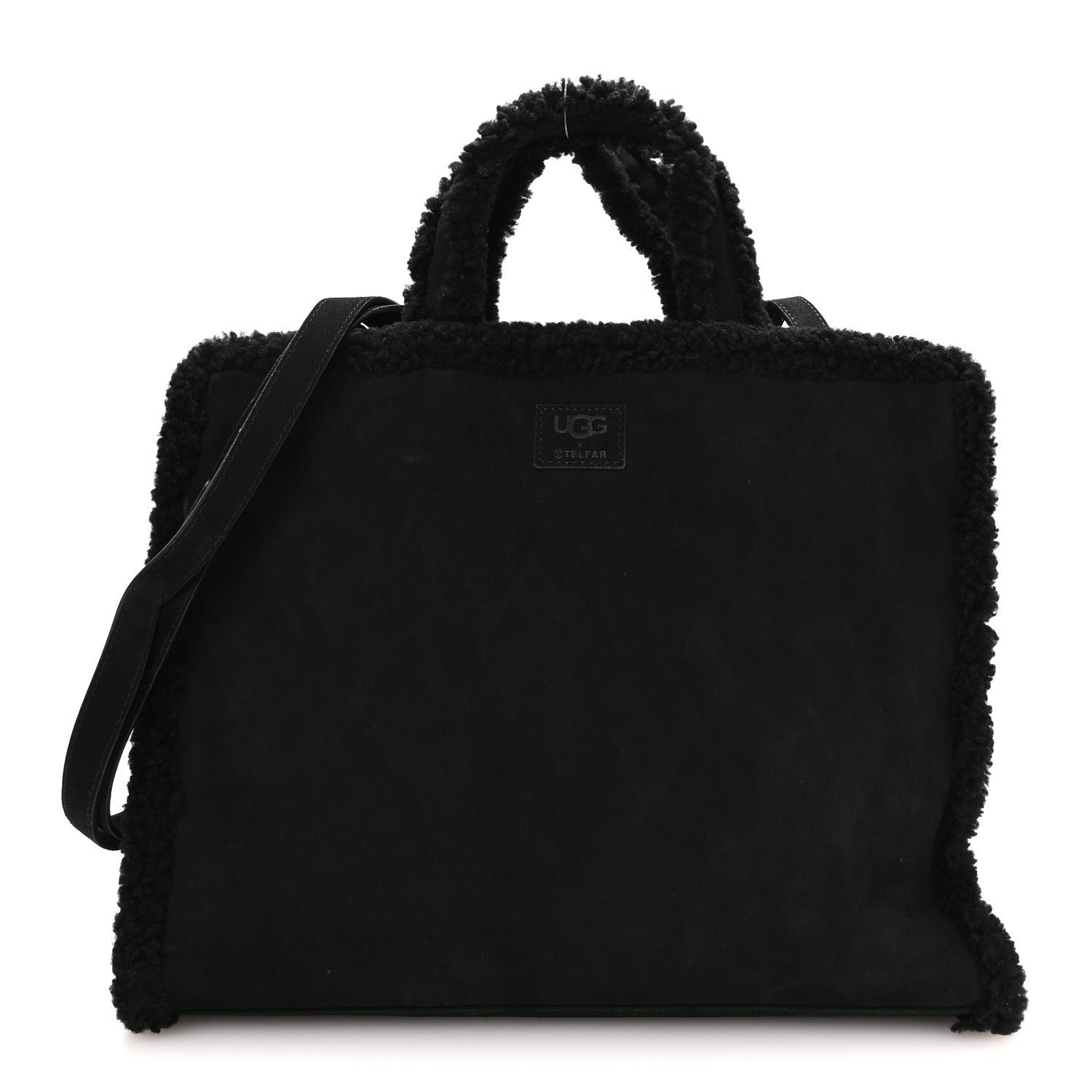 Telfar Telfar X UGG Suede Shearling Medium Shopping Bag Raw Black