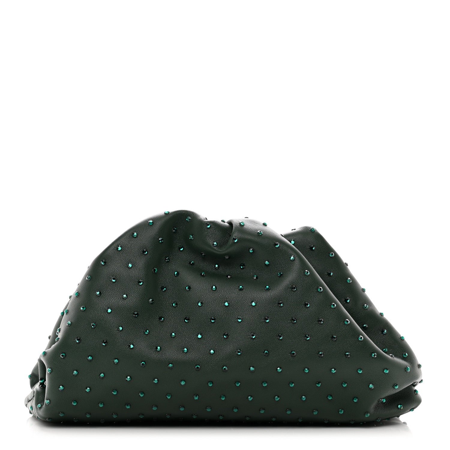 Bottega Veneta Nappa Crystal Embellished Teen Pouch Raintree