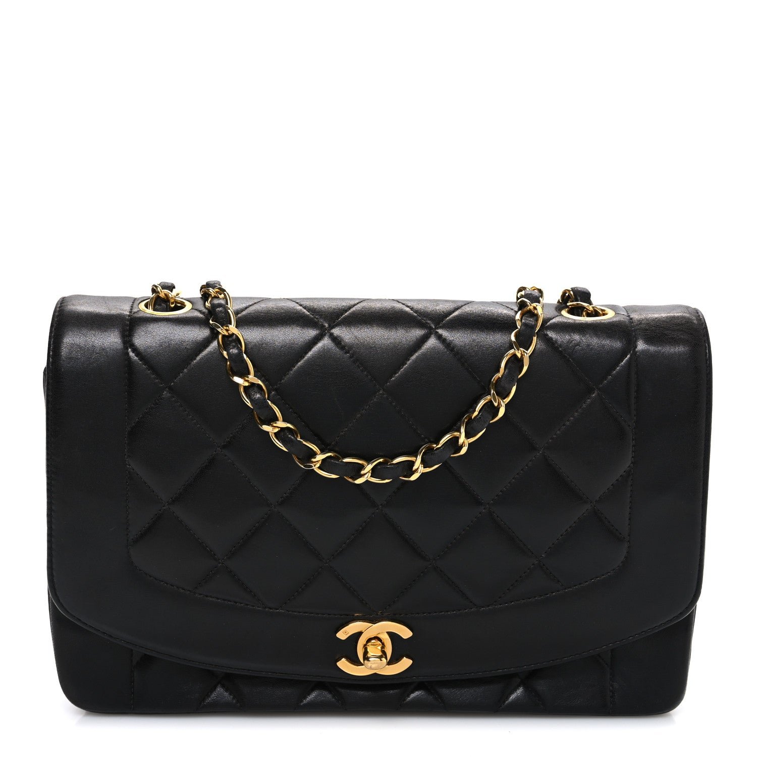 Chanel Chanel Lambskin Quilted Medium Single Flap Black