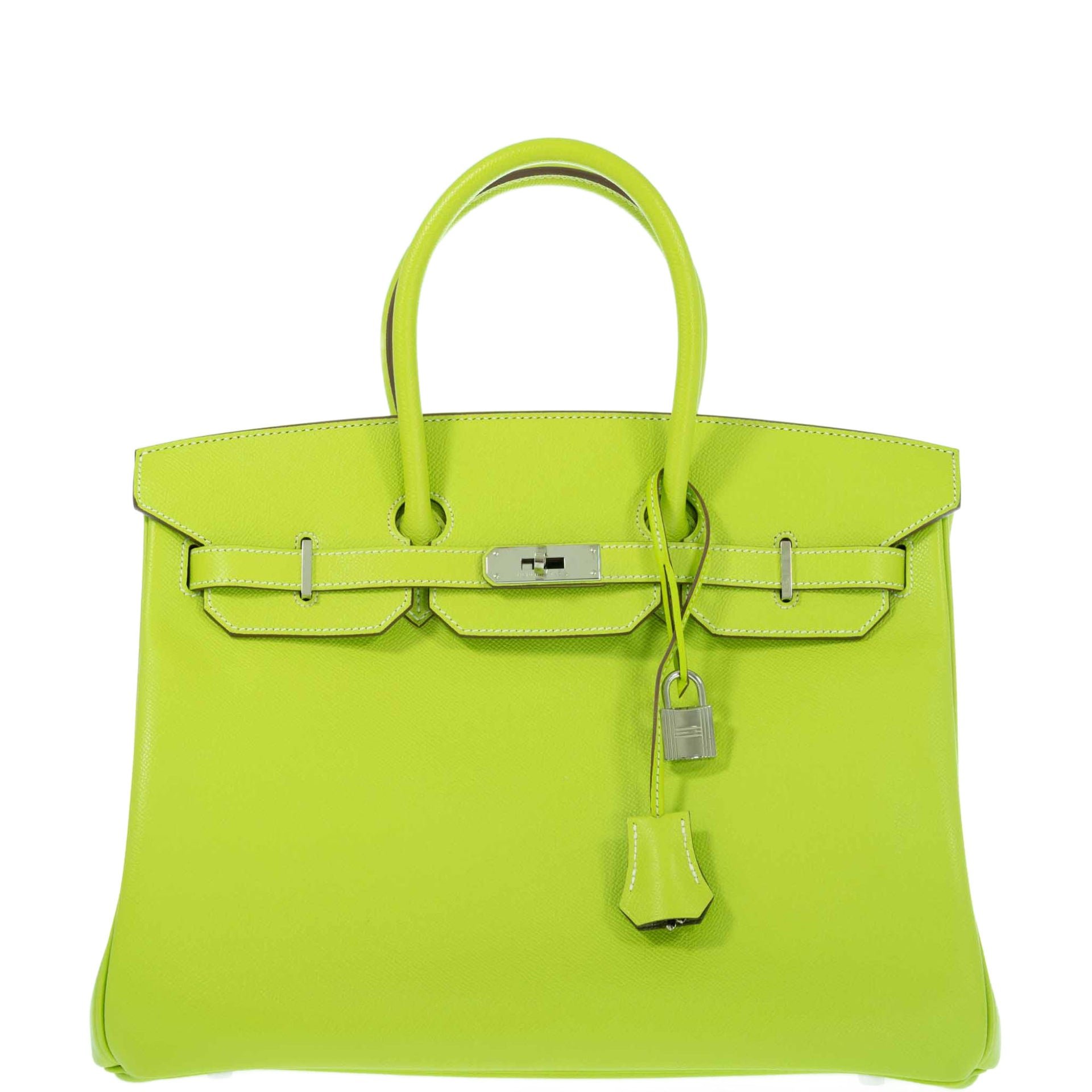 Hermes Hermès Birkin 35 Candy Collection Kiwi and Vert Cypress Epsom Palladium Hardware
