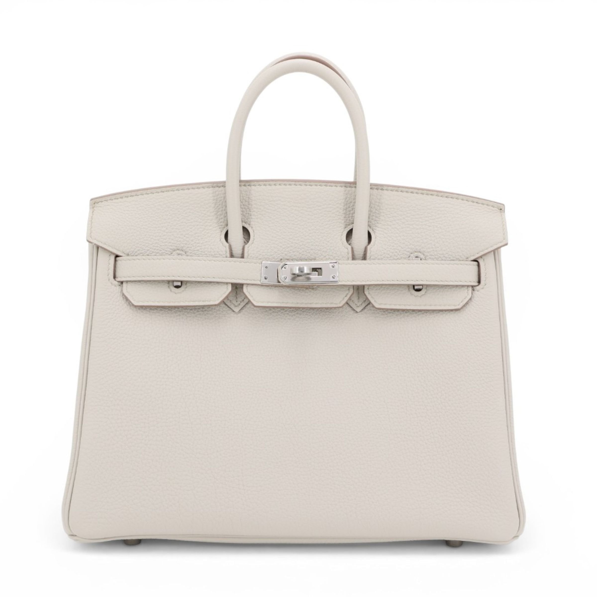 Unused ( Rank NS ) HERMÈS Birkin 25 Beton (8L) Togo Palladium hardware C (2018)