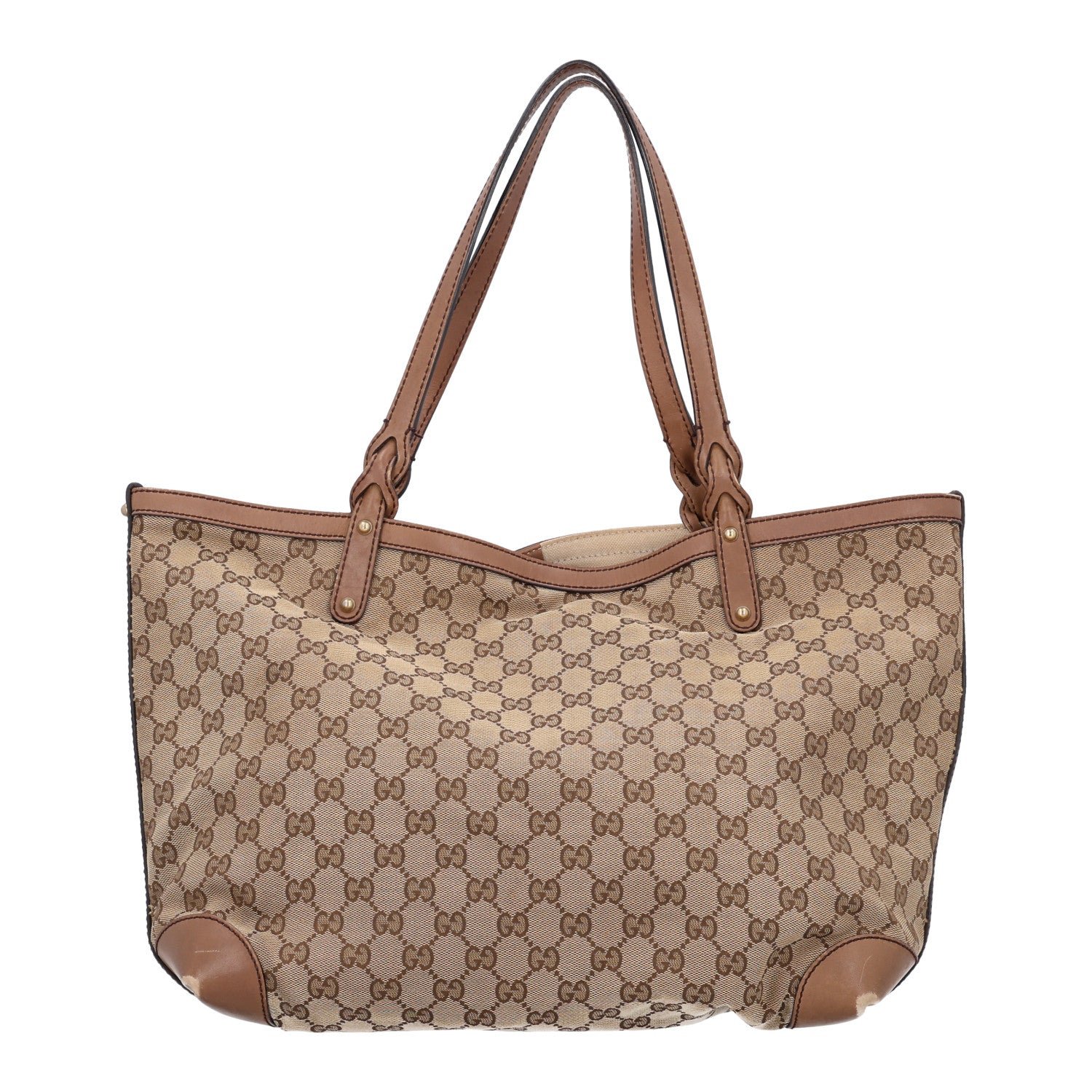 Gucci Monogram Large Craft Tote Light Brown