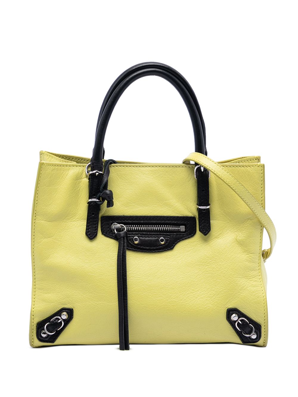 2014 Mini Bicolor Leather Papier A4 Zip Around Tote satchel