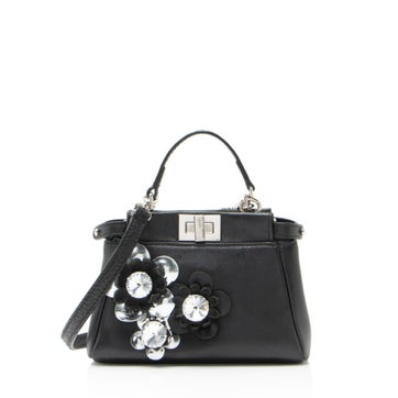 Leather Peekaboo Shoulder Bag Micro