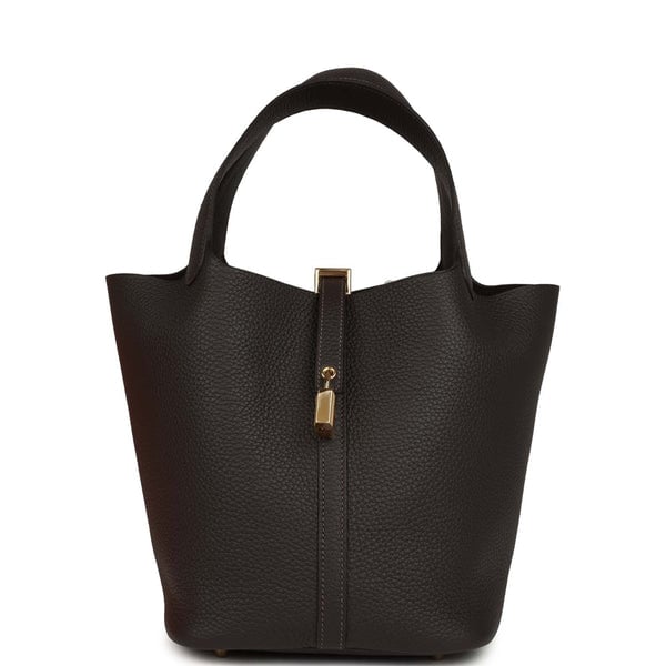 Hermes Hermes Picotin Lock 22 Bai Brun Clemence Gold Hardware