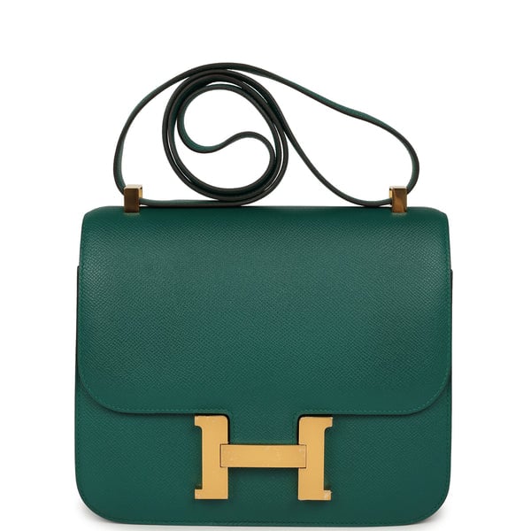 Hermes Pre-owned Hermes Constance 24 Malachite Epsom Gold Hardware