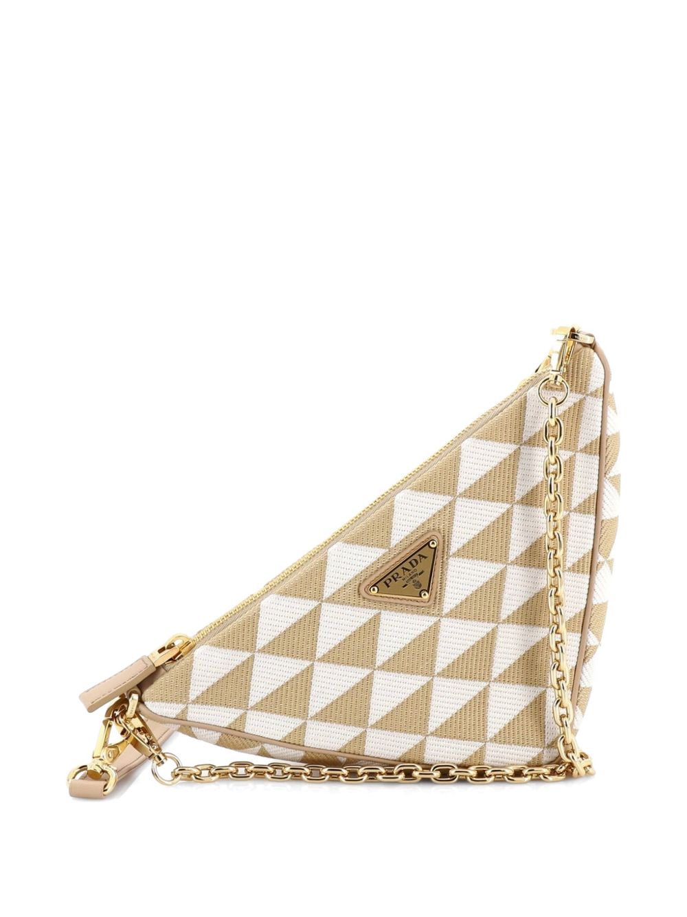 Symbole Triangle Bag Leather and Jacquard Mini shoulder bag