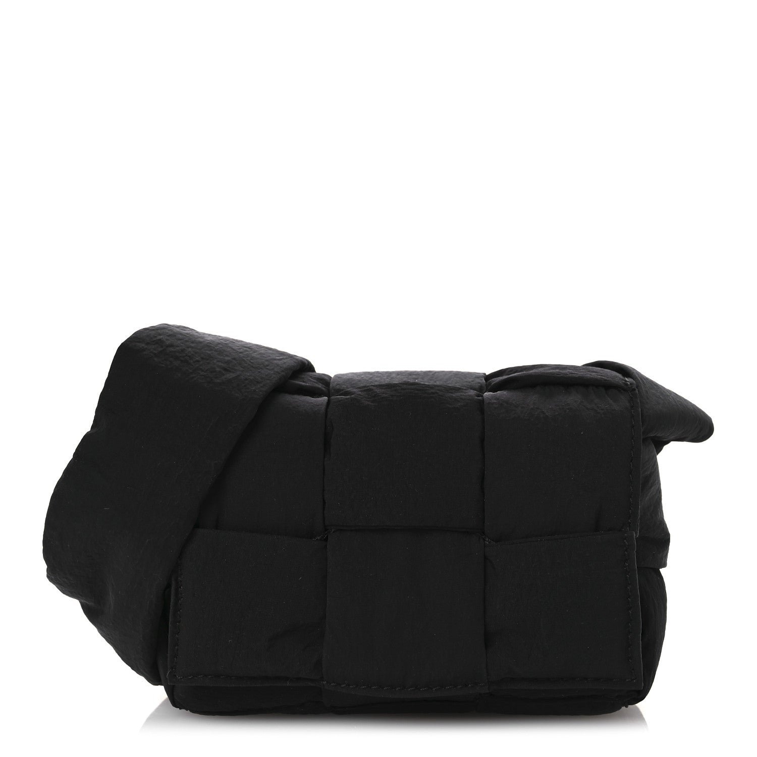 Bottega Veneta Nylon Intrecciato Mini Padded Tech Candy Cassette Bag Black