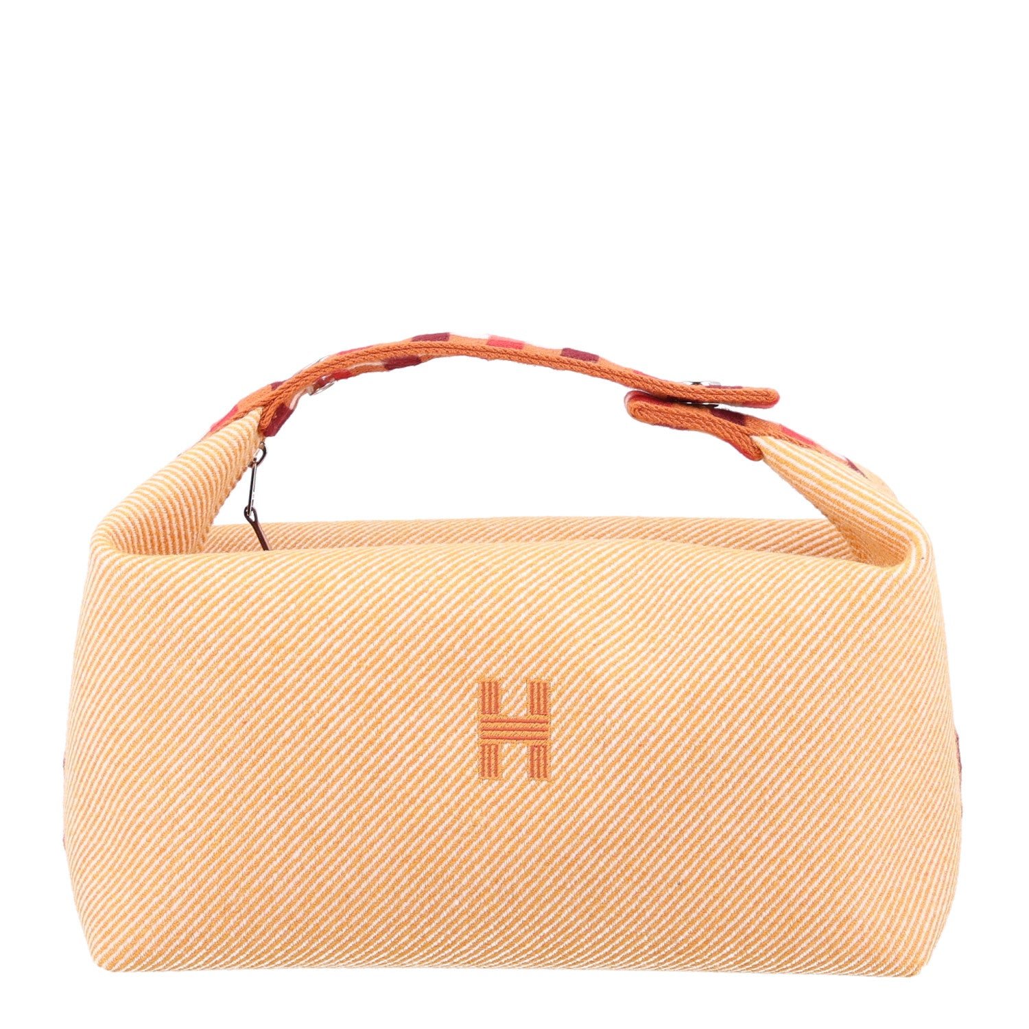 Hermes Merino Wool Large Au Carre Bride-A-Brac Pouch Fauve