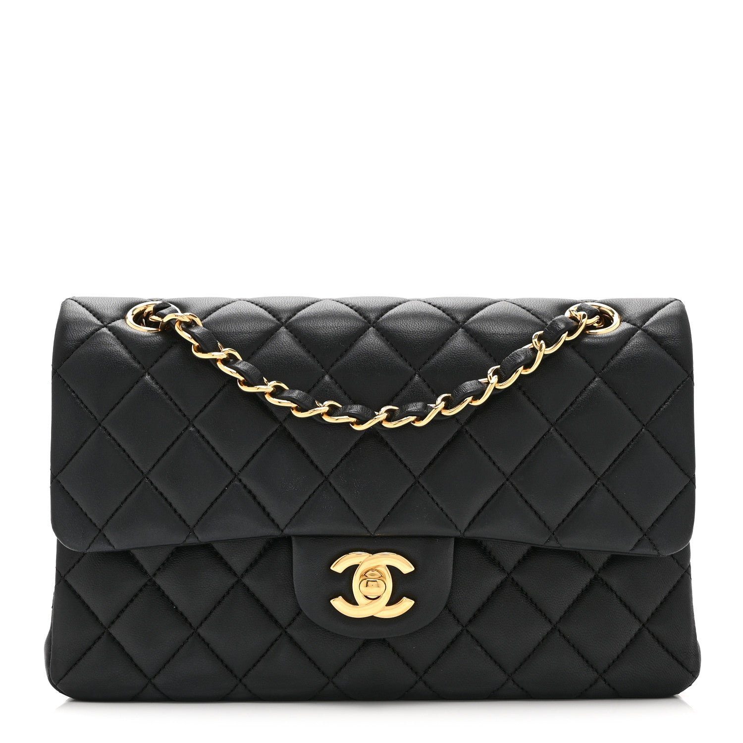 Chanel Lambskin Quilted Small Double Flap Black