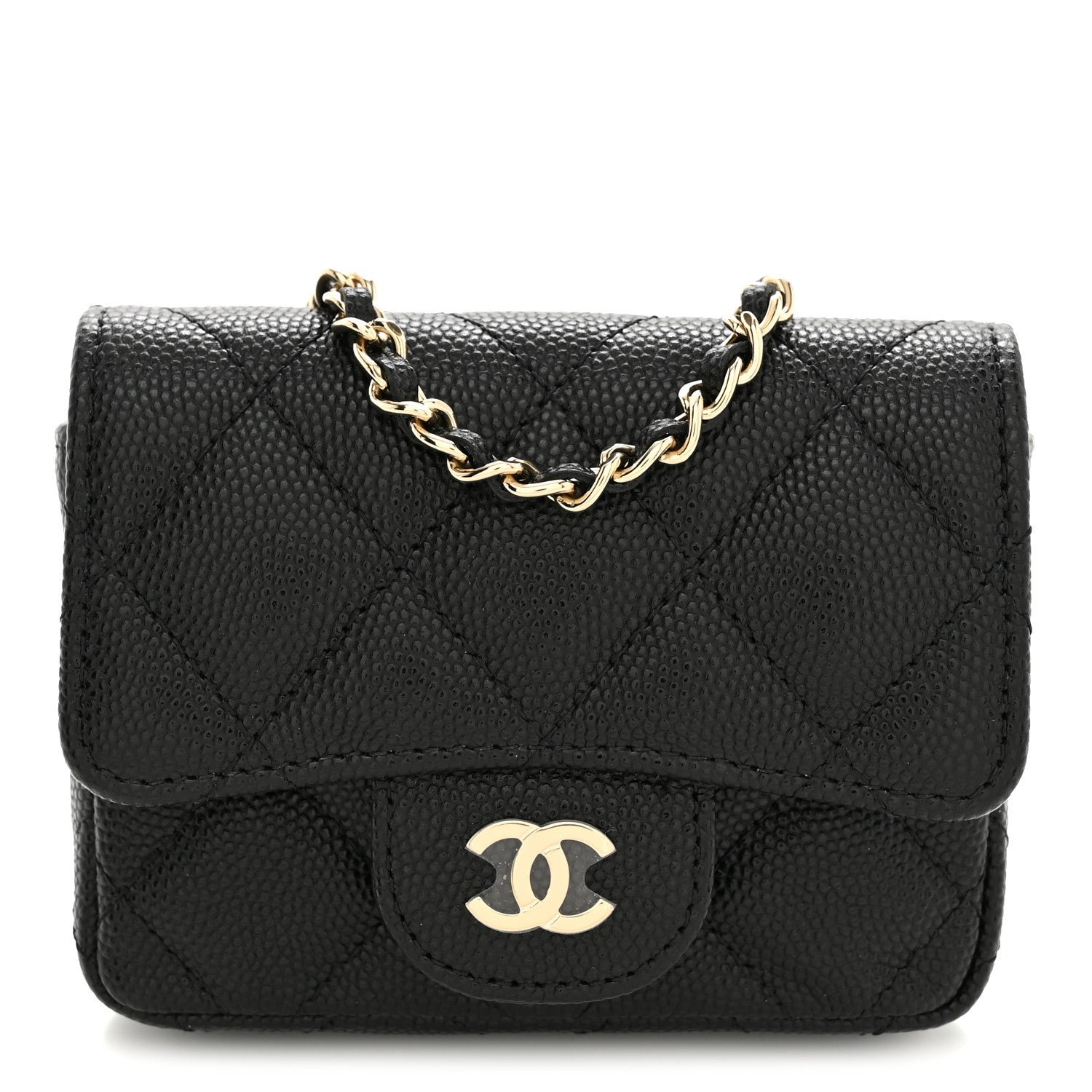 Chanel Caviar Quilted Mini Chain Belt Bag Black