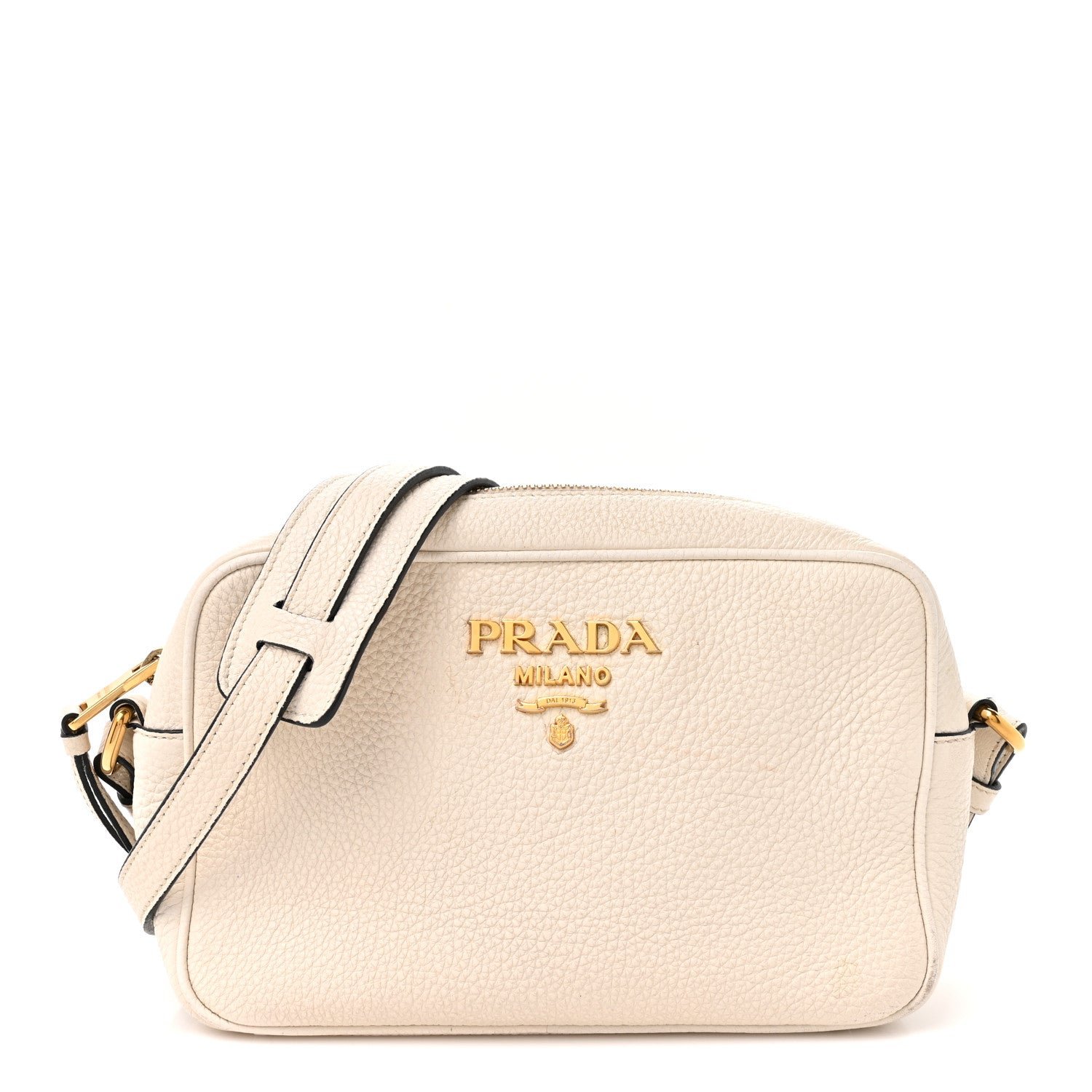 Prada Vitello Daino Camera Crossbody Bianco