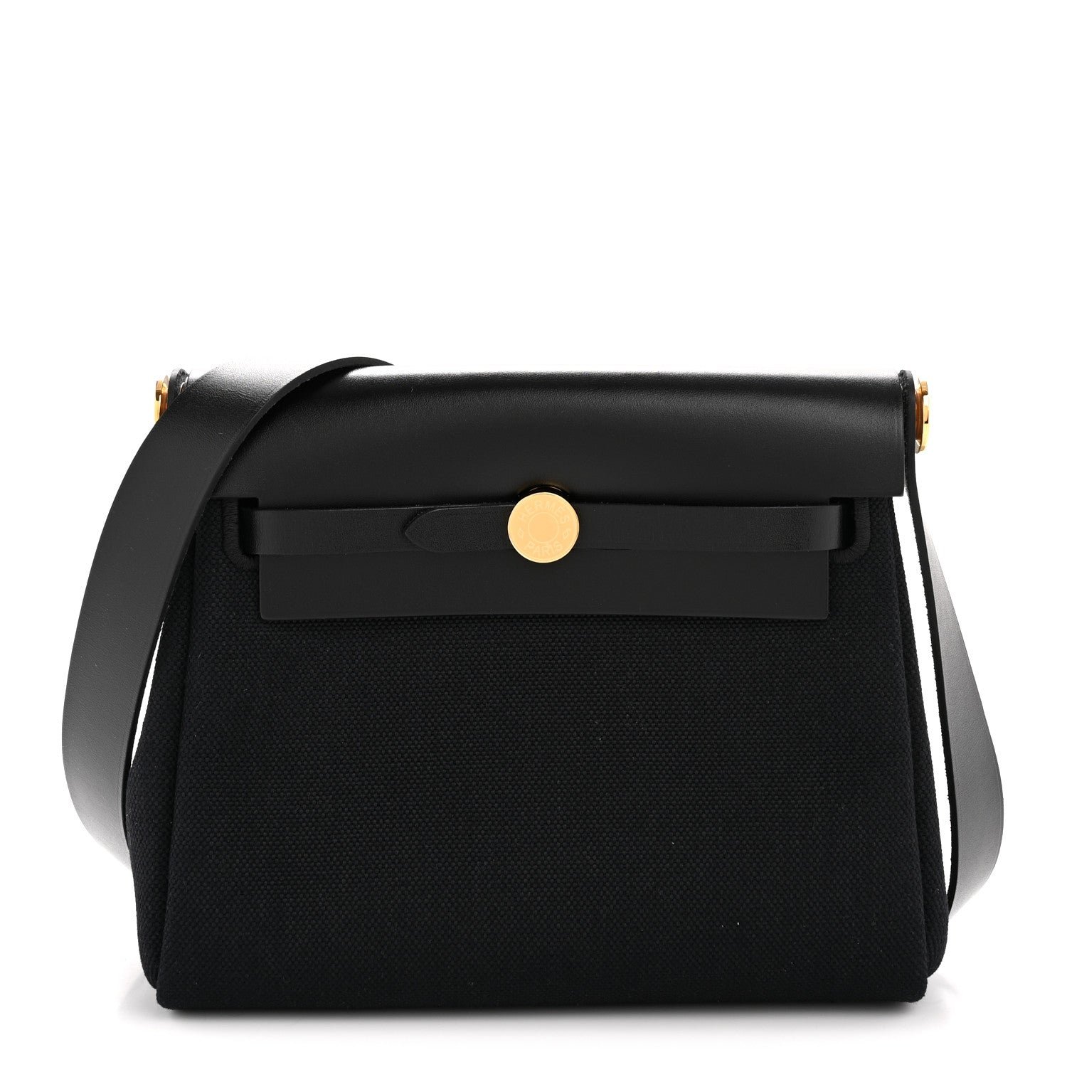 Hermes Hermes Military Toile Vache Hunter Herbag Zip Retourne 20 Black
