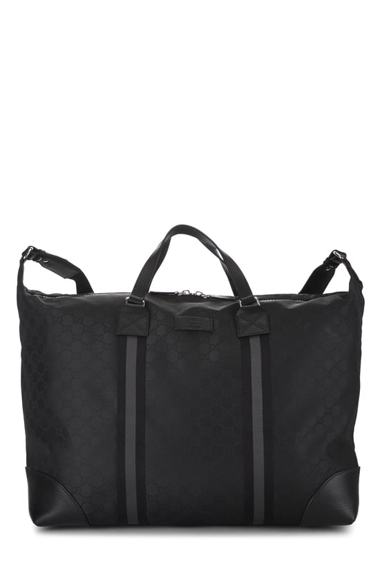 Black GG Nylon Duffle Bag XL