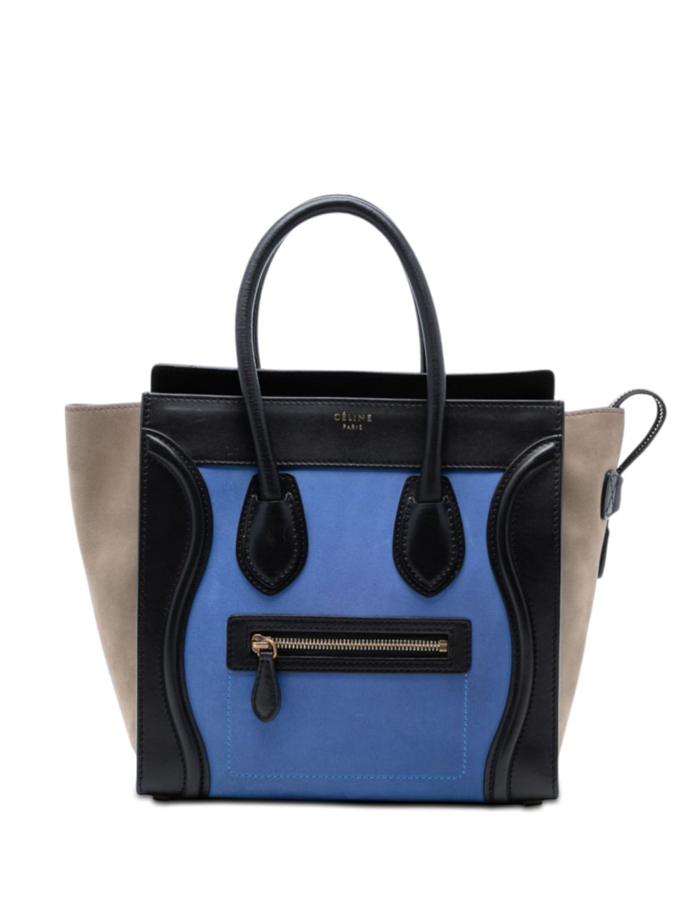 2012 Micro Tricolor Calfskin and Suede Luggage tote bag