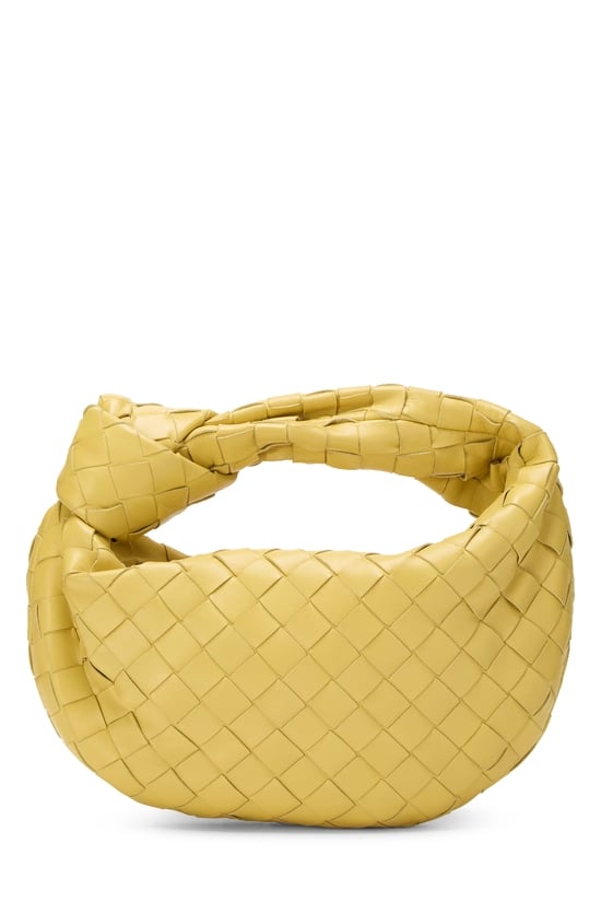 Yellow Intrecciato Leather Jodie Mini