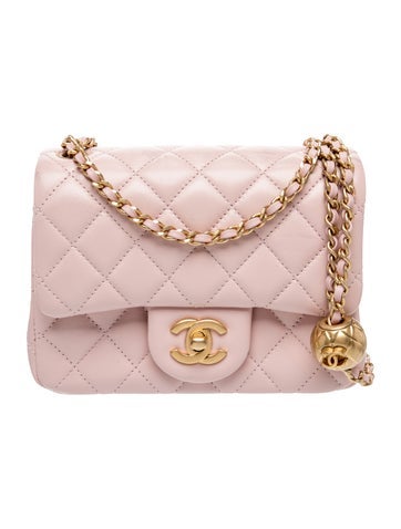 Classic Mini Square Pearl Crush Flap Bag