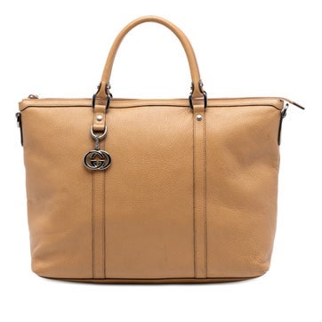 Calf Leather Leather GG Charm Satchel