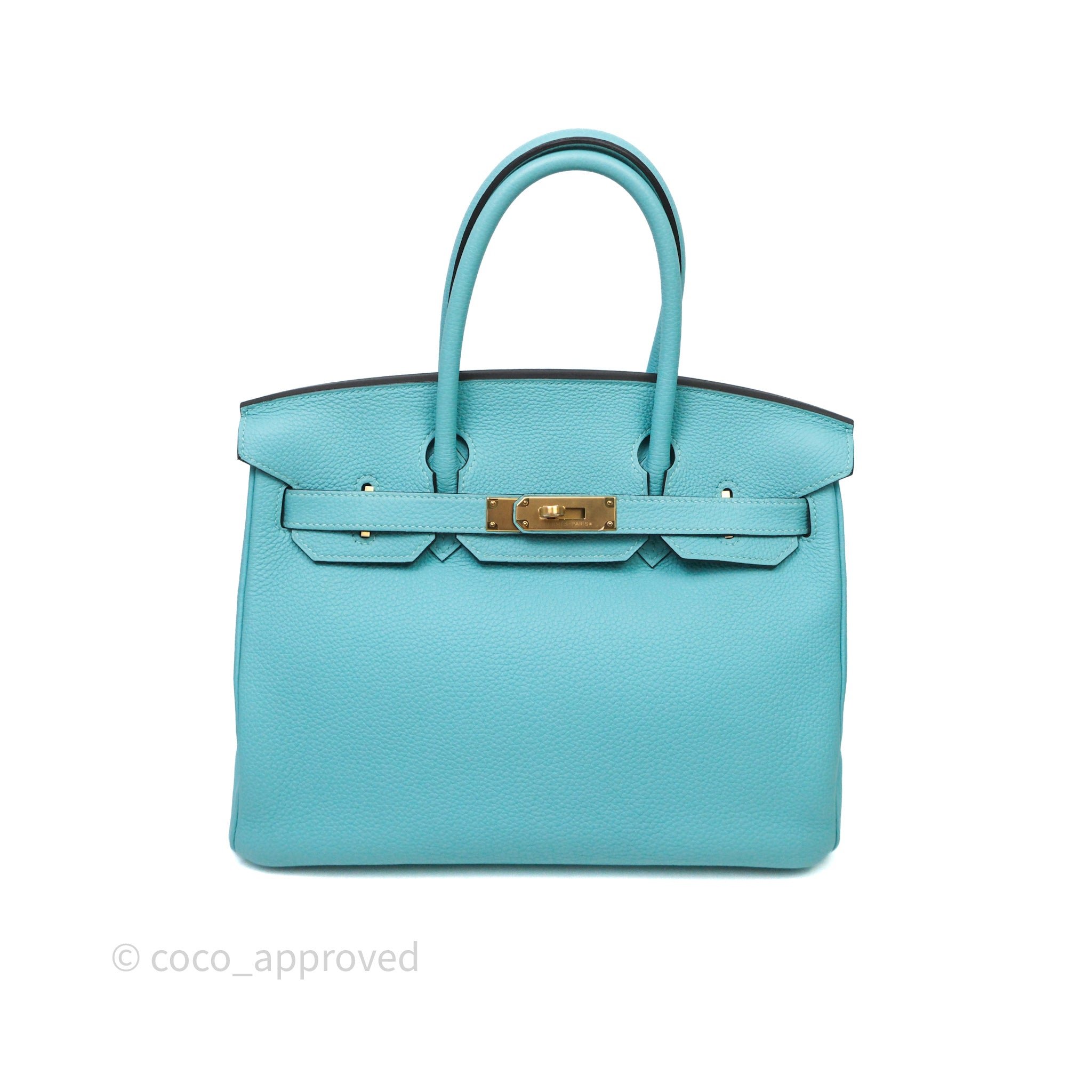 Hermès Birkin 30 Bleu Atoll 3P Togo Gold Hardware