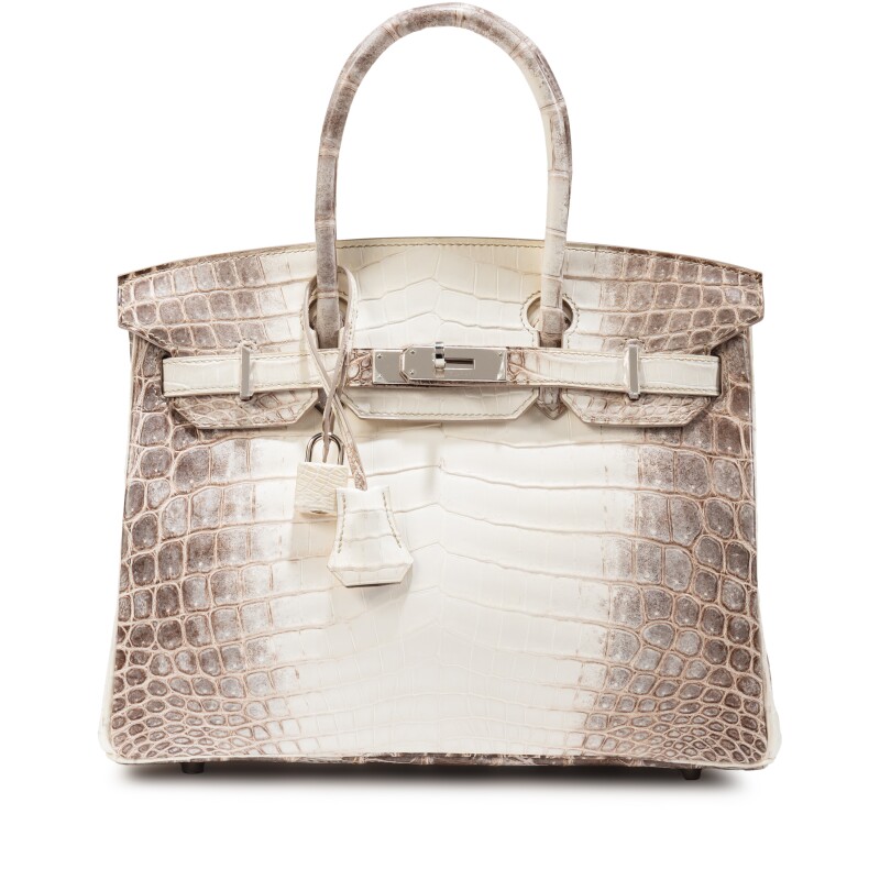 Hermes White Matte Niloticus Crocodile Himalaya Birkin 30 Palladium Hardware, 2016