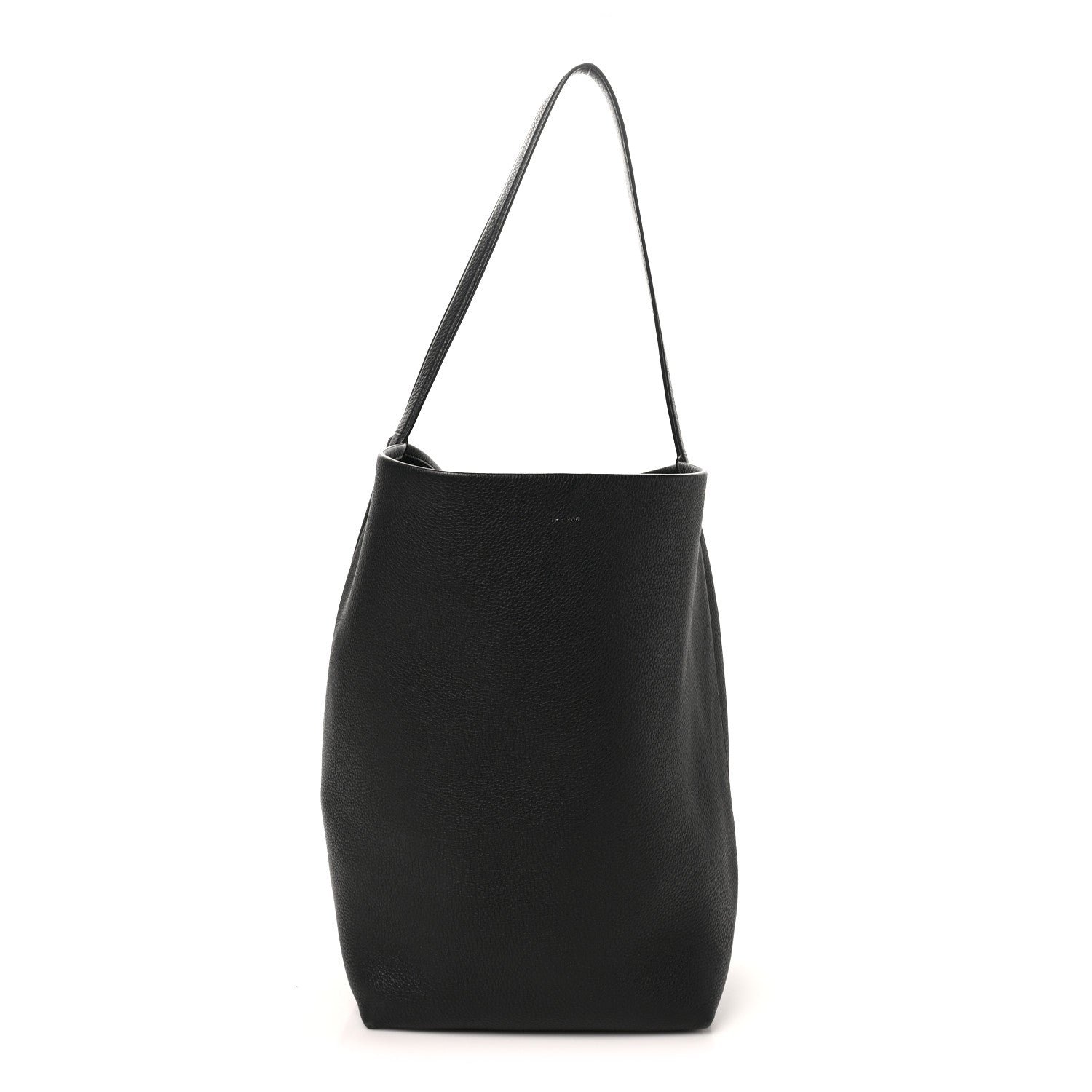 The Row Grained Calfskin Large N/S Park Tote Black