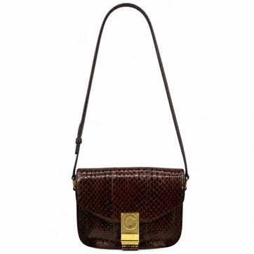 Leather C Bag with Pampille Small