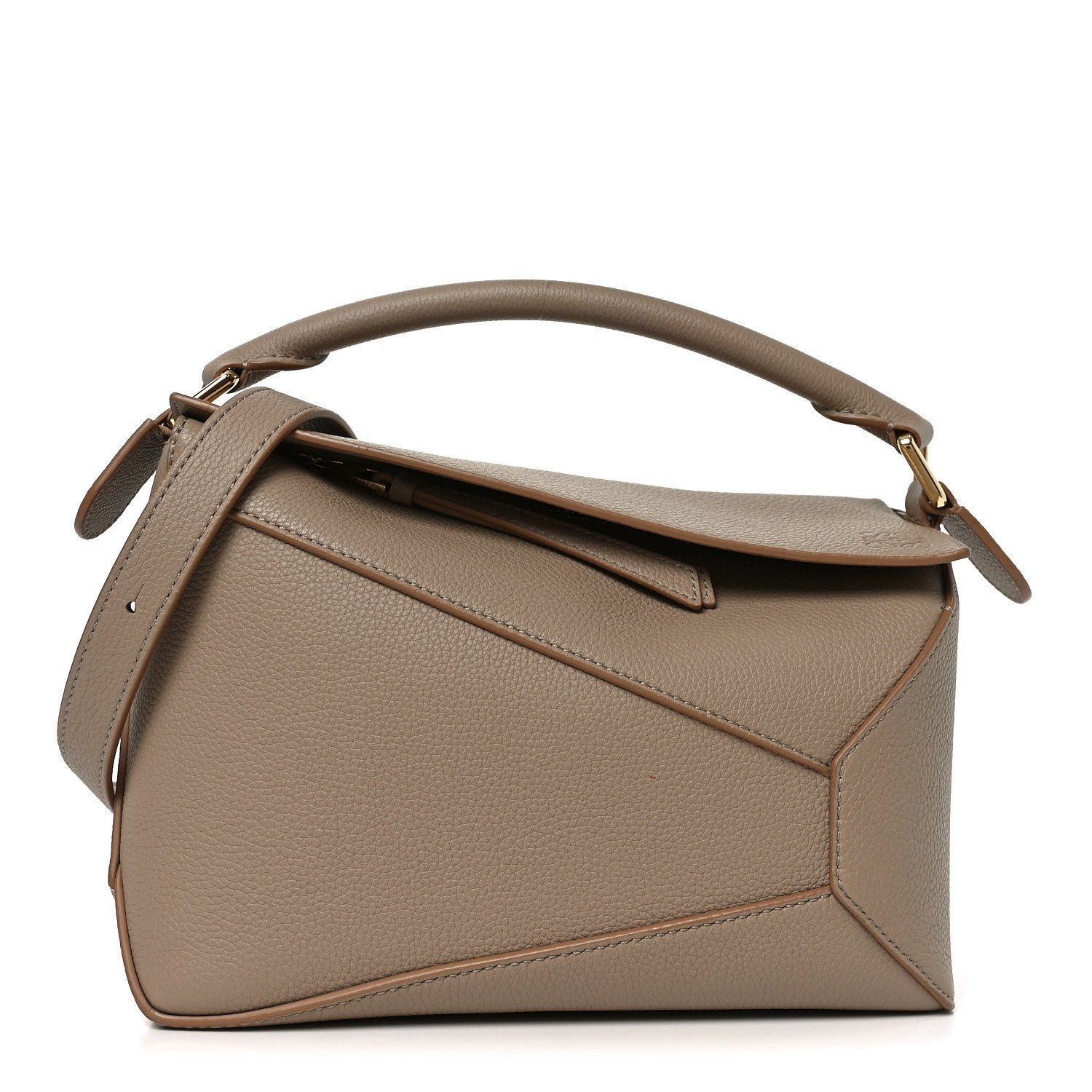 Loewe Loewe Grained Calfskin Small Puzzle Edge Bag Sand