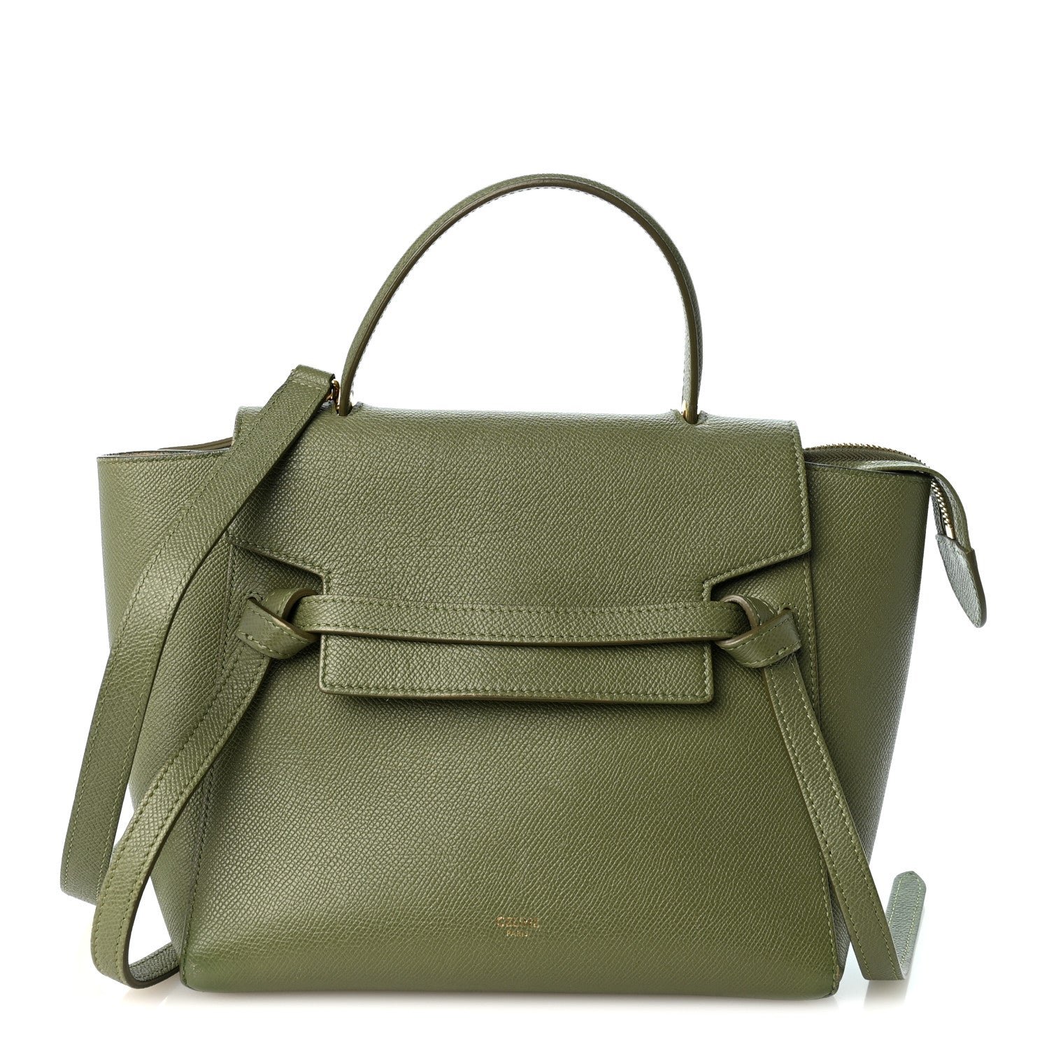 Celine Grained Calfskin Micro Belt Bag Army Green