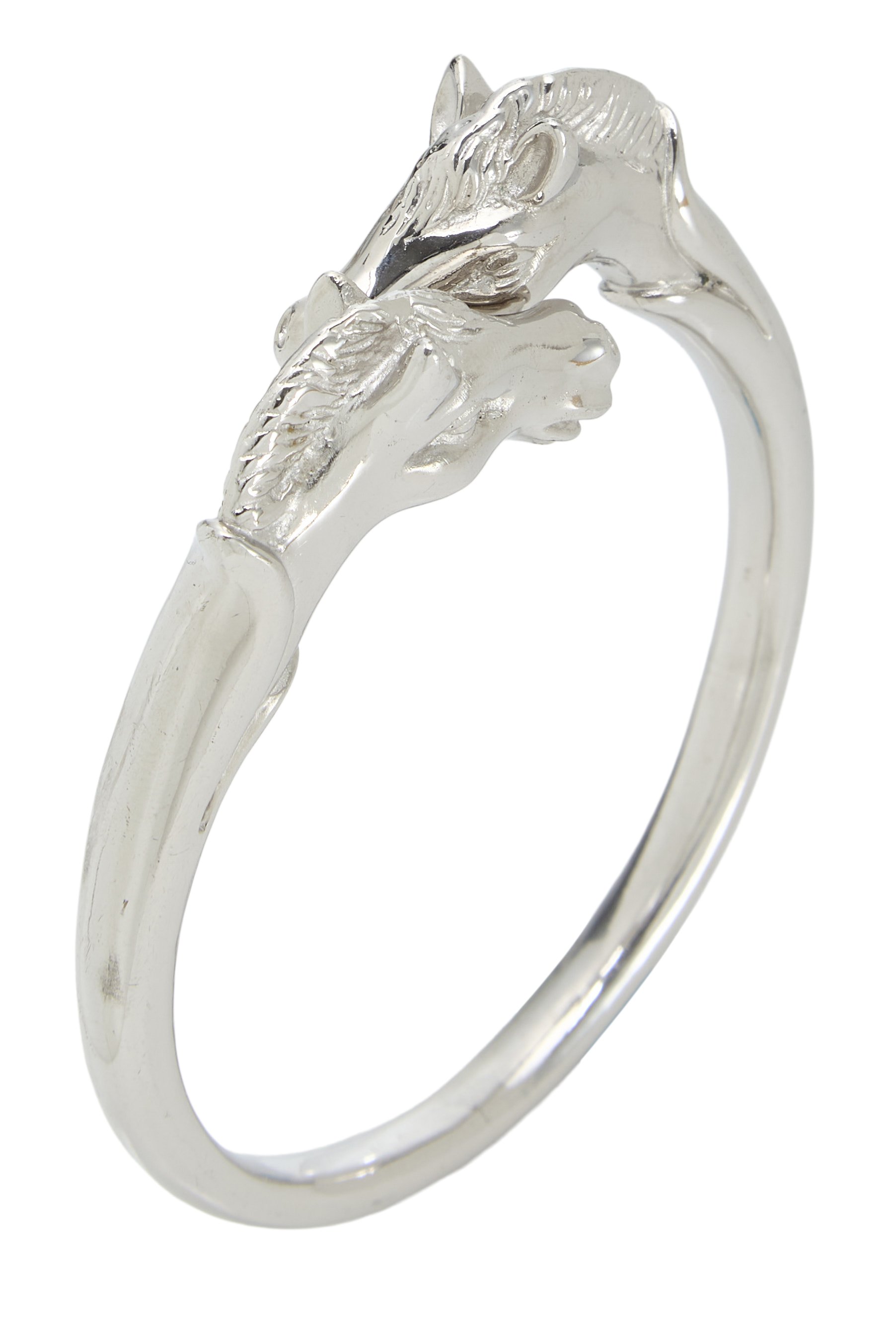 Silver Double Horse Head Bracelet