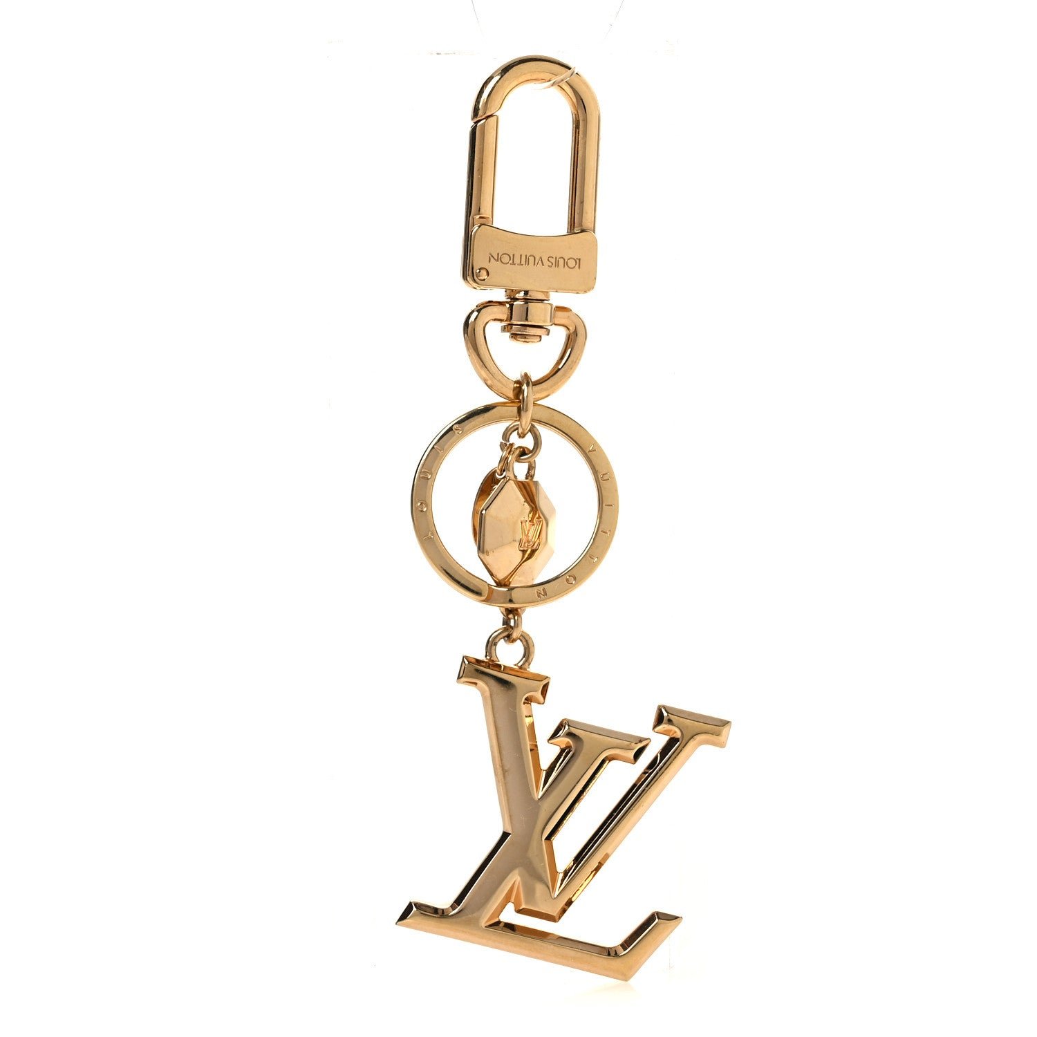 Louis Vuitton LV Facettes Bag Charm Key Holder Gold