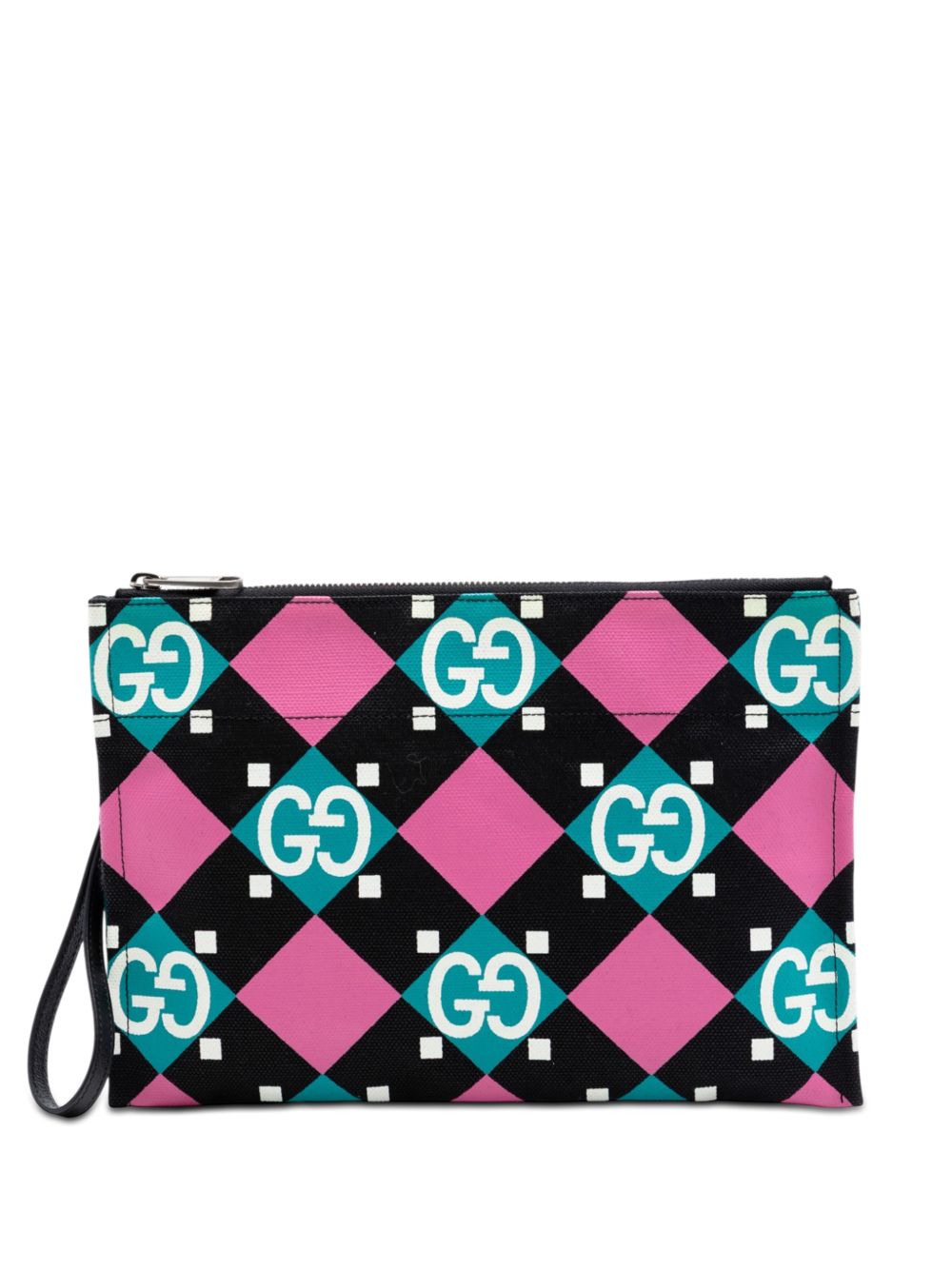 2000-2015 Jumbo GG Canvas Geometric Print clutch bag