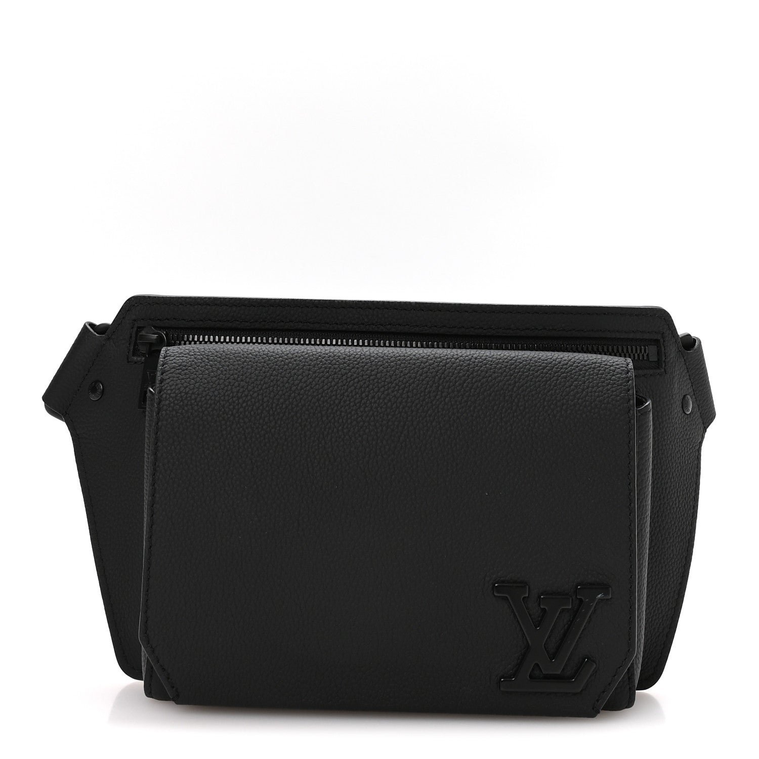Louis Vuitton Grained Calfskin Aerogram Takeoff Sling Black