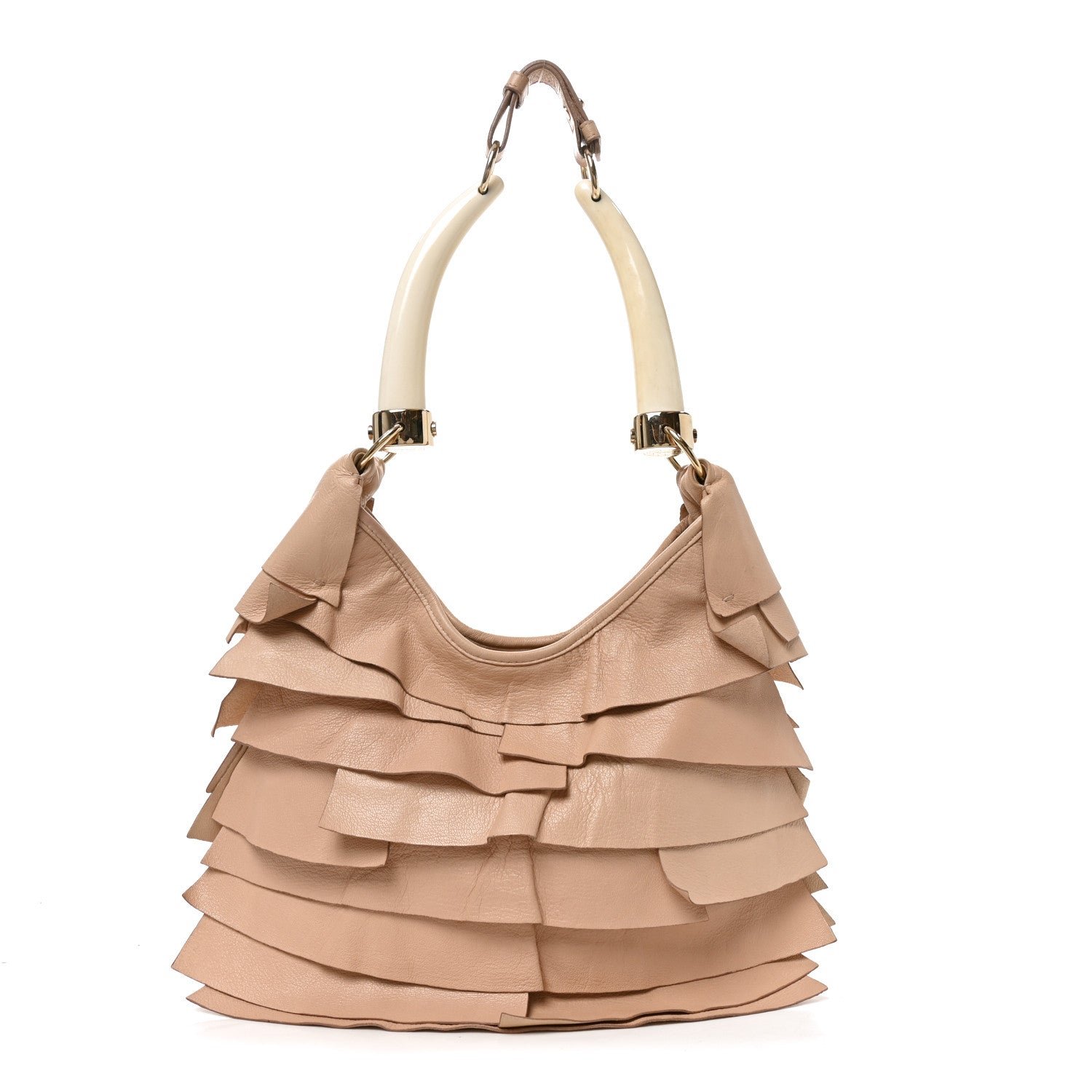 Saint Laurent Chevre Ruffle Saint Tropez Beige