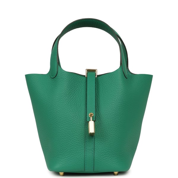Hermes Picotin Lock 18 Vert Vertigo Clemence Gold Hardware