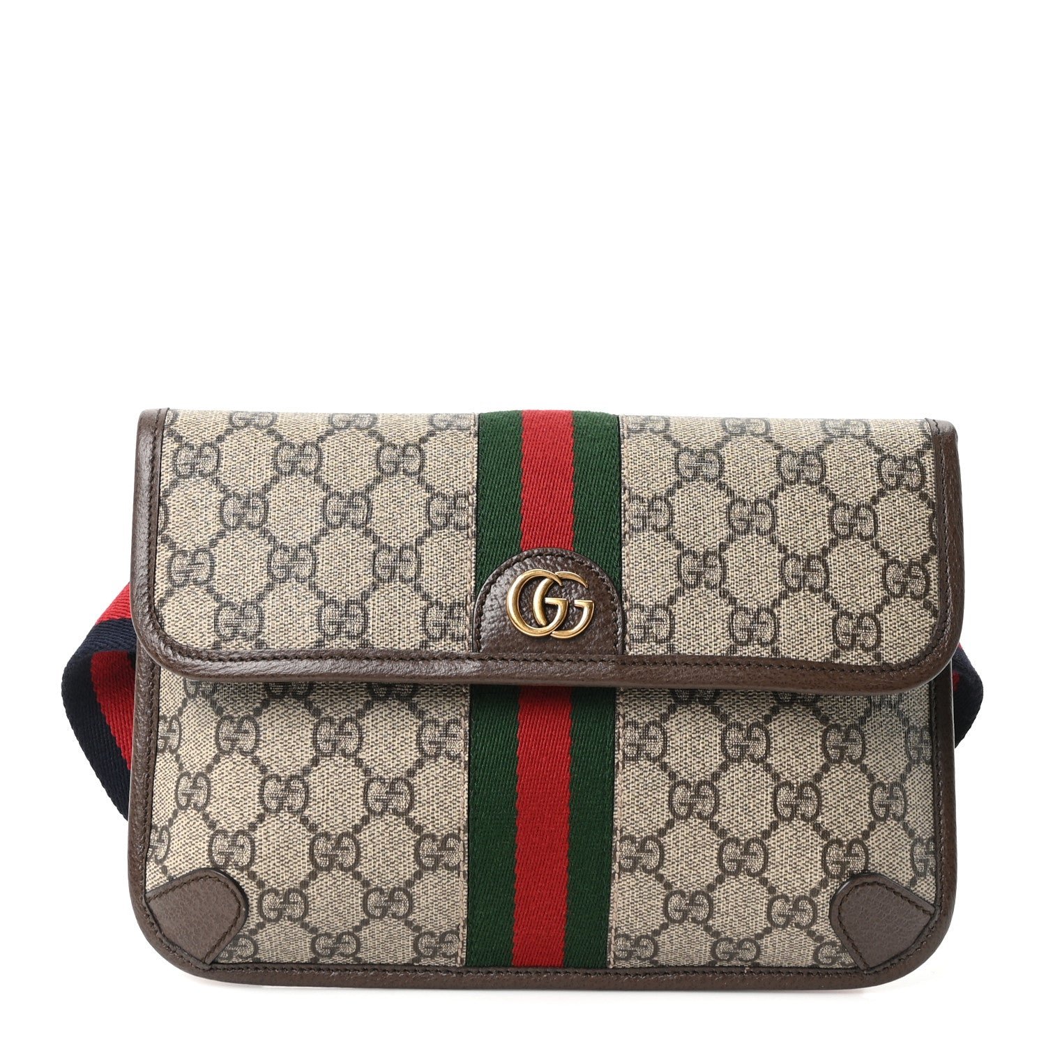 Gucci GG Supreme Monogram Web Small Ophidia Belt Bag Brown